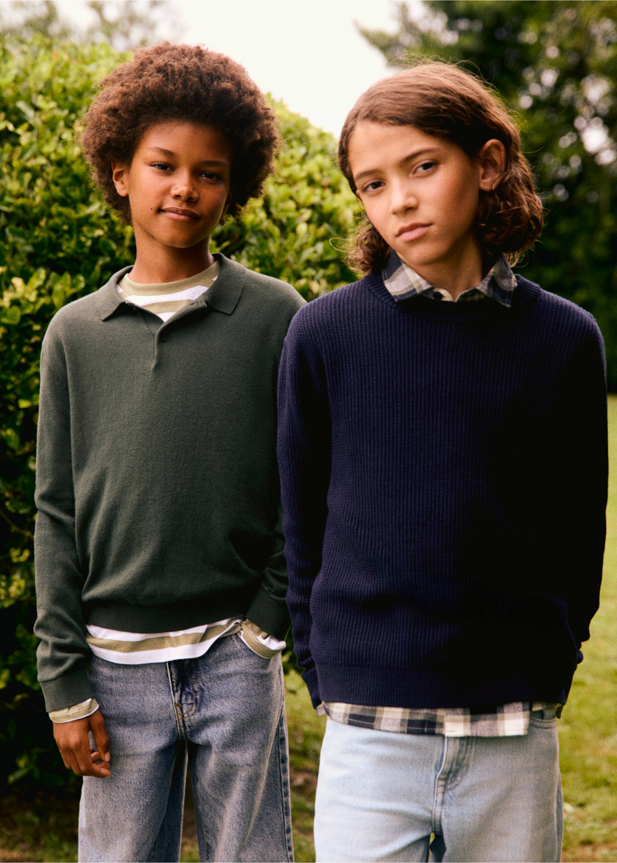 Knitted cotton sweater - Details of the article 6, Navy. Ref: 17013283-00.