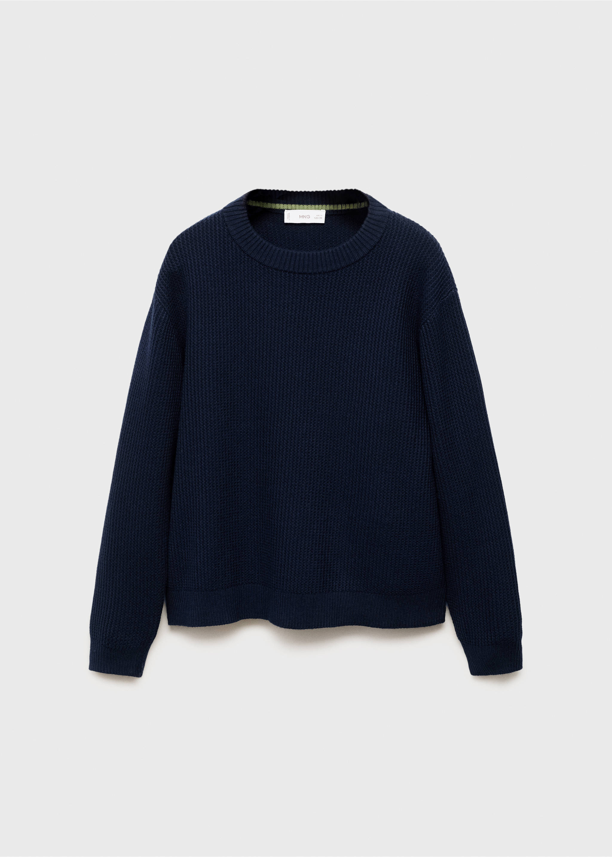 Knitted cotton sweater - Article without model, Navy. Ref: 17013283-00.