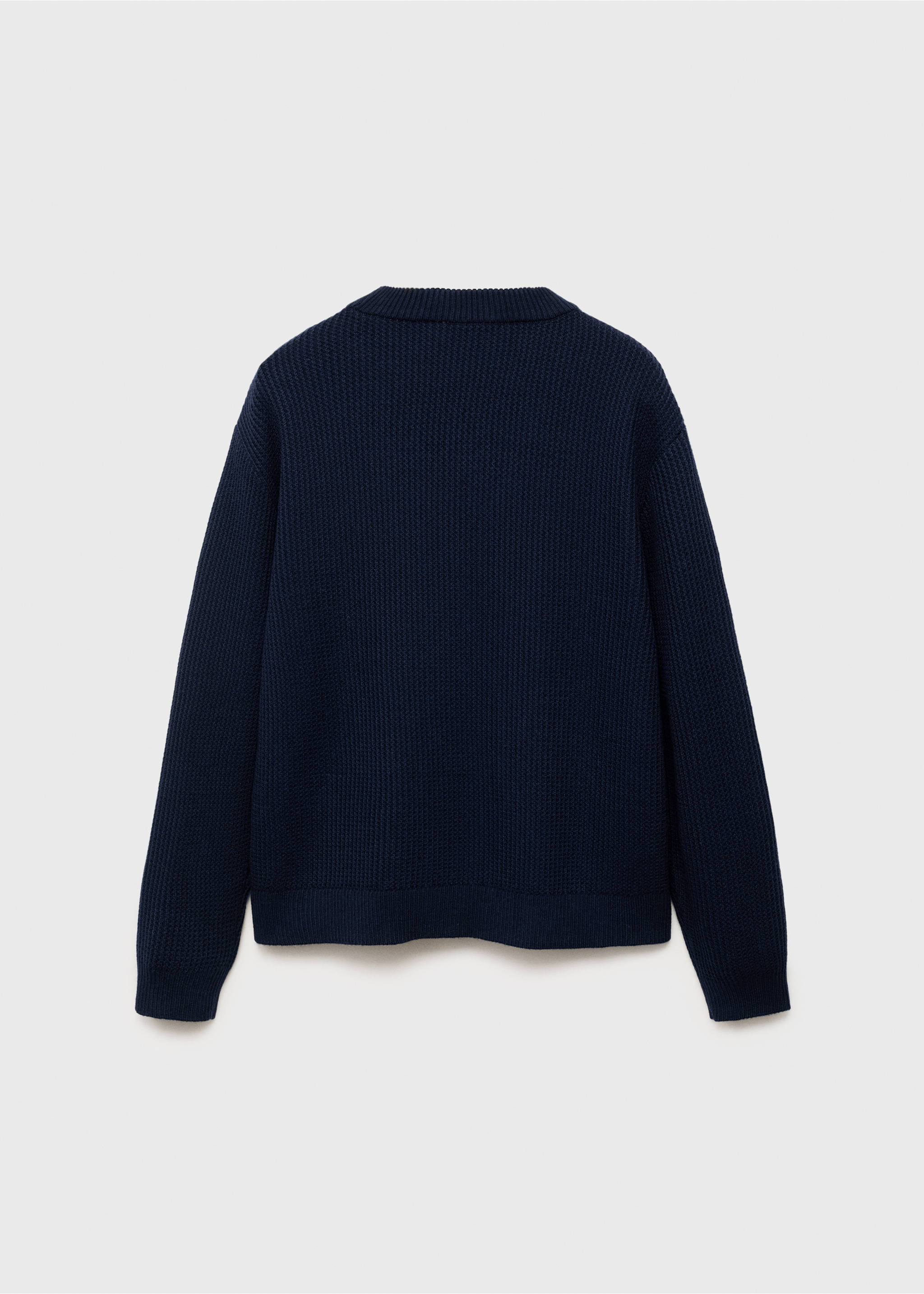 Knitted cotton sweater - Reverse of the article, Navy. Ref: 17013283-00.