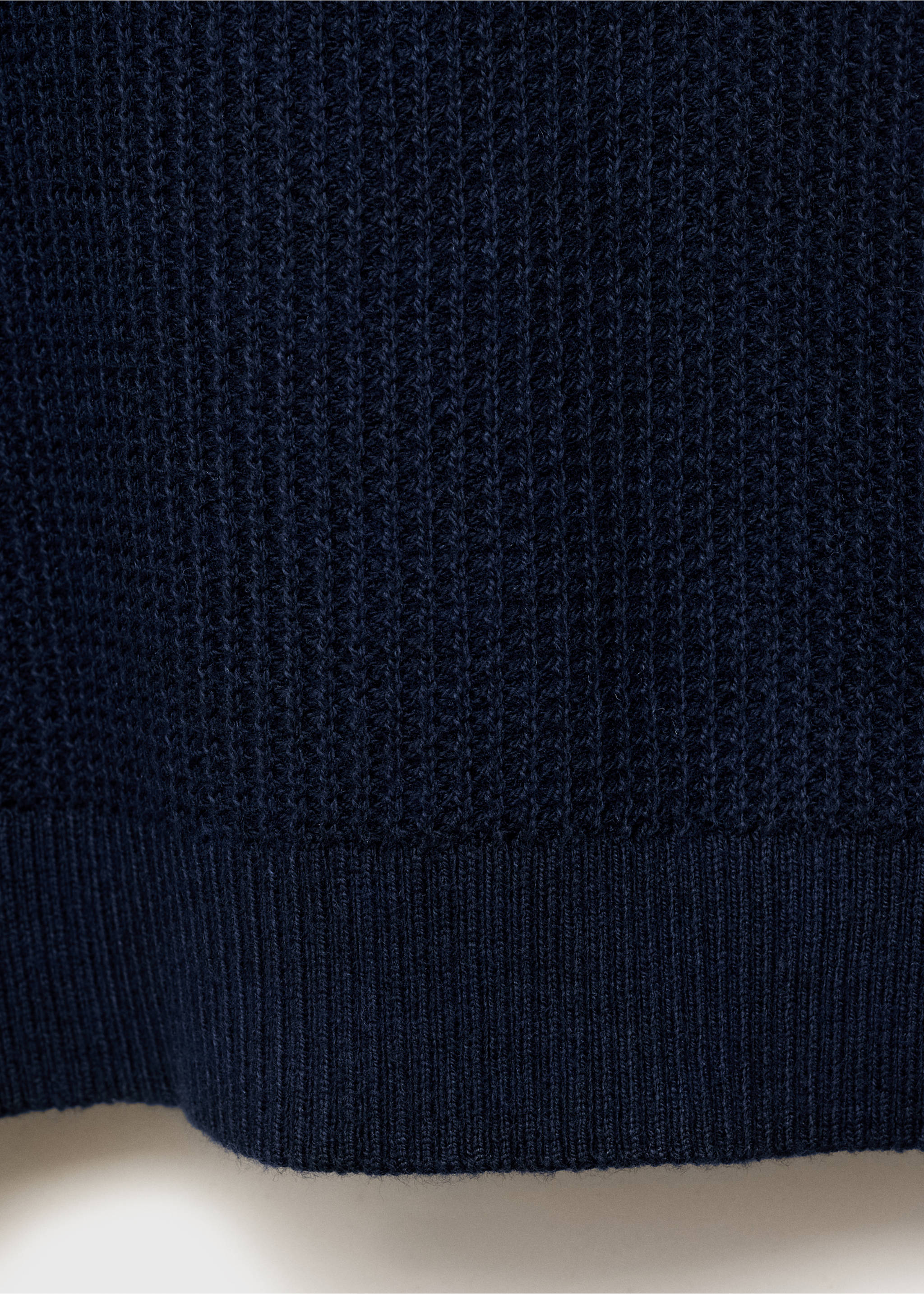 Knitted cotton sweater - Details of the article 8, Navy. Ref: 17013283-00.