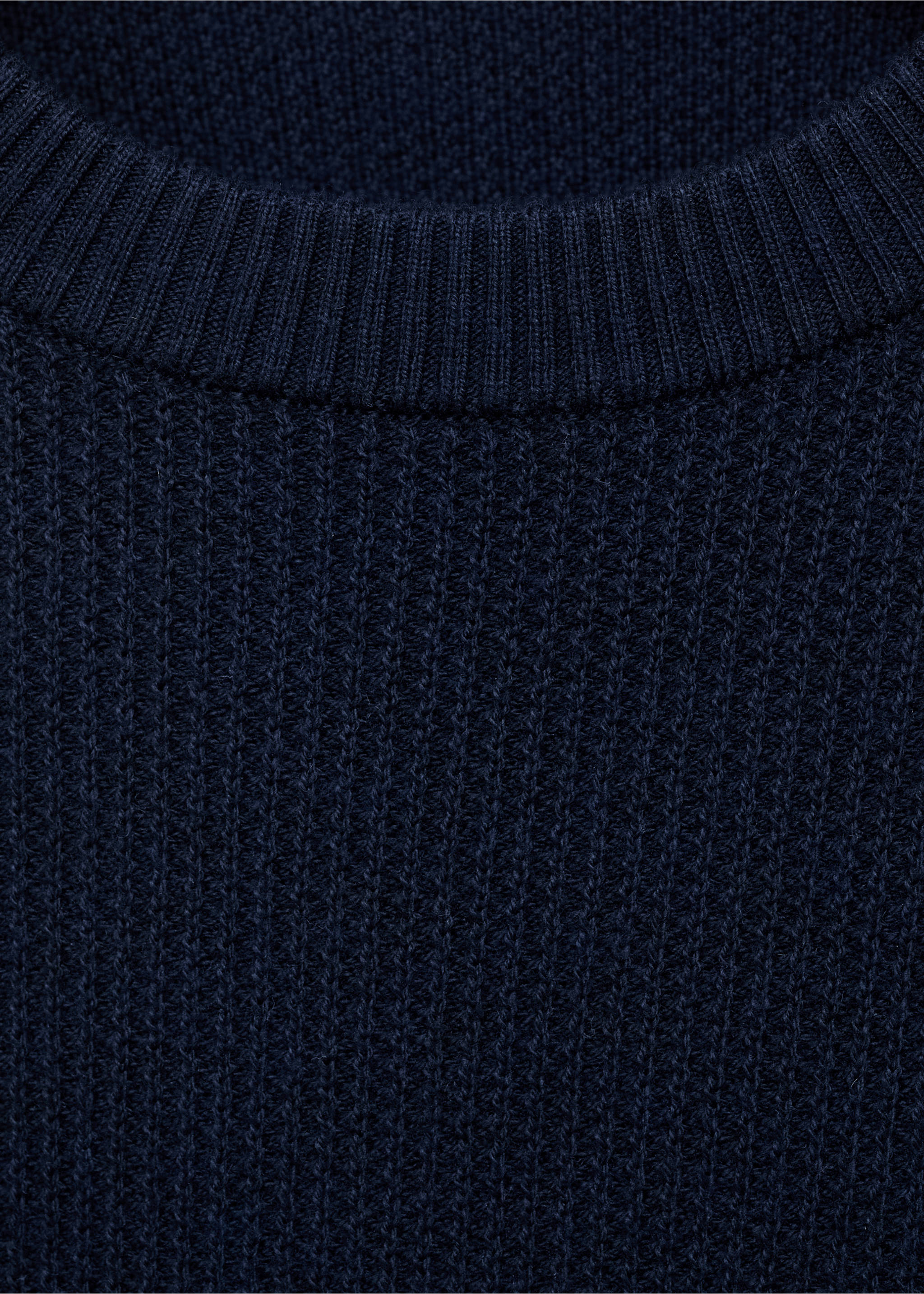Knitted cotton sweater - Details of the article 0, Navy. Ref: 17013283-00.