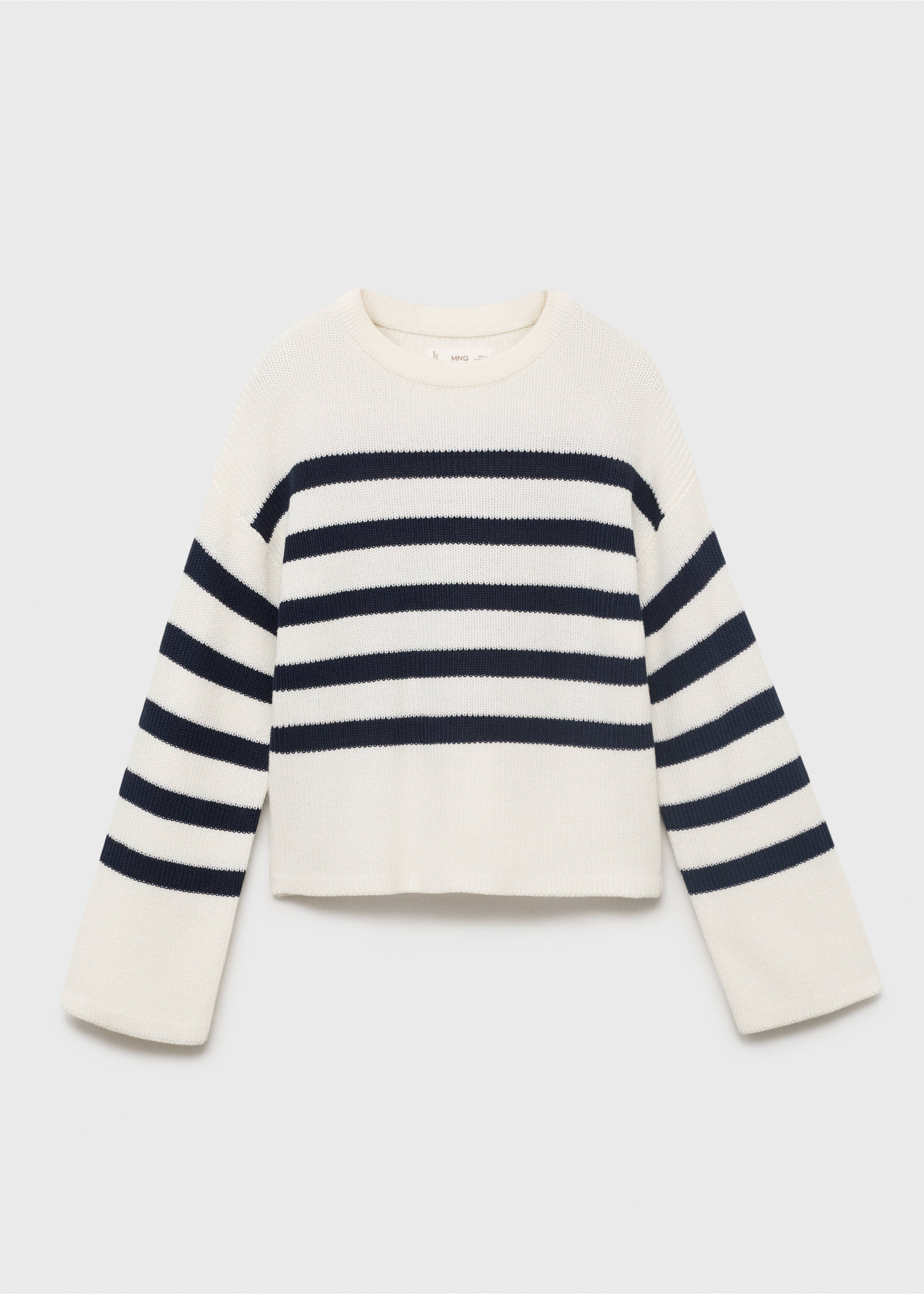 Pull-over en maille à rayures - Article sans modèle, Blanc cassé. Ref: 17013284-00.