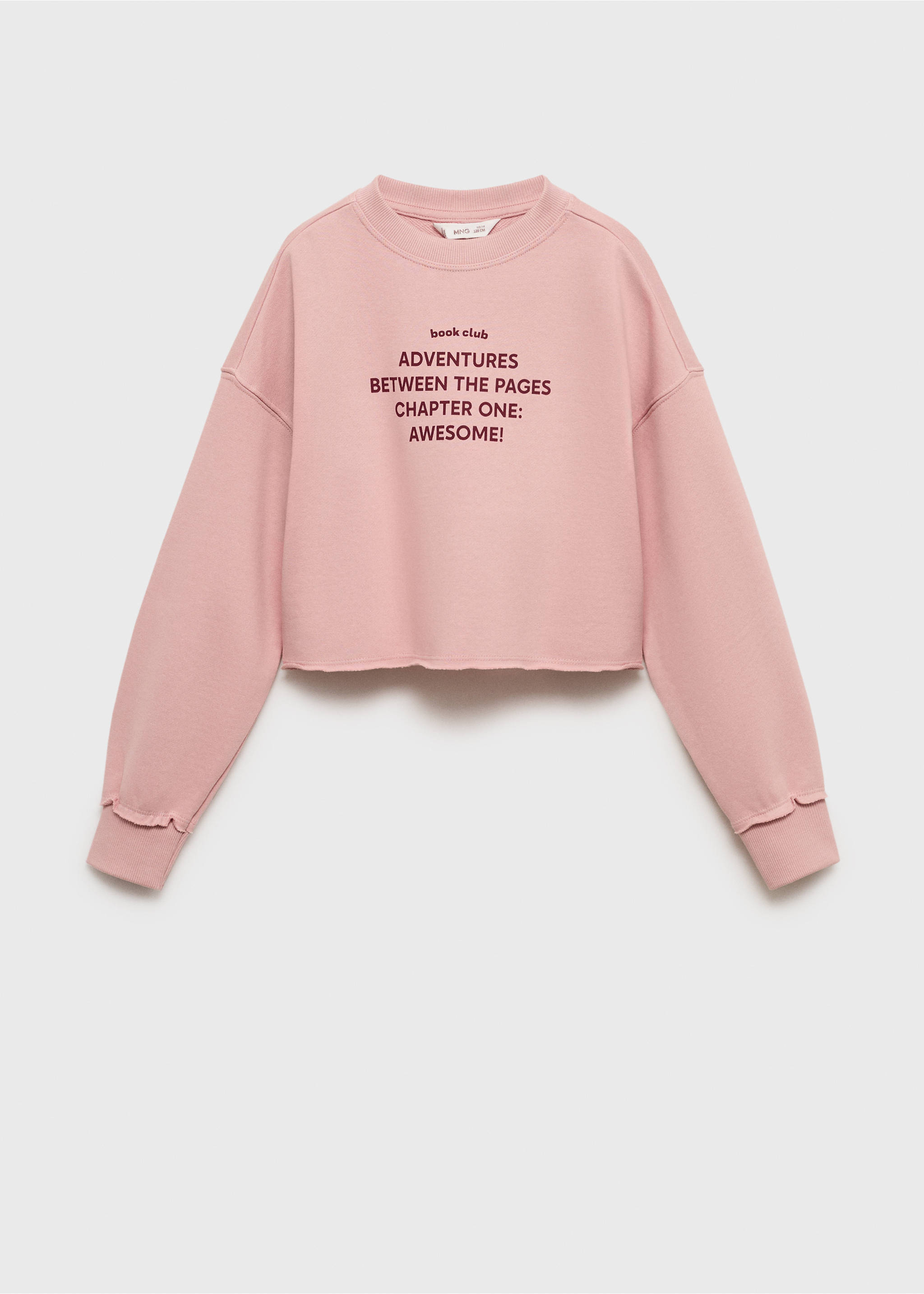 Gemustertes Sweatshirt mit Aufschrift - Artikel ohne Model, Rosa. Ref: 17013286-00.