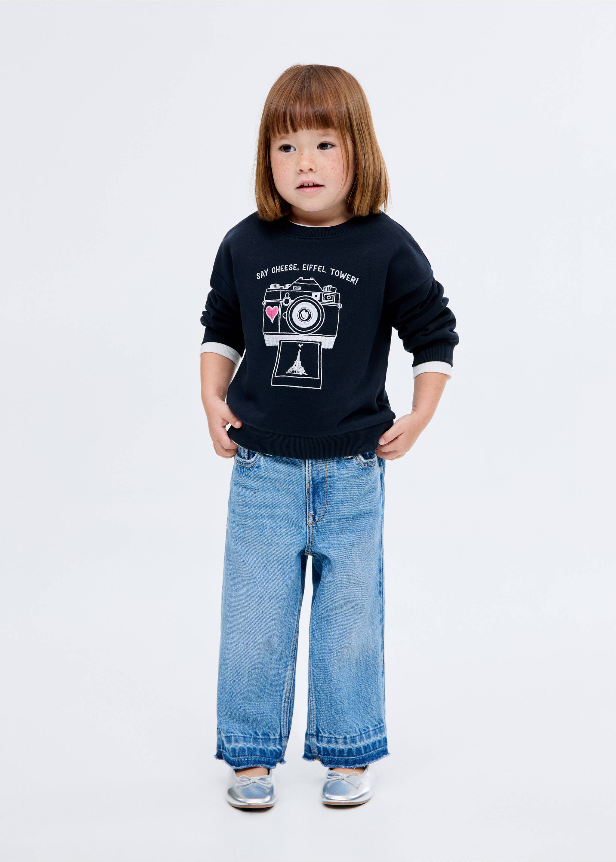 Embroidered drawing sweatshirt - General plane, Navy. Ref: 17013287-00.