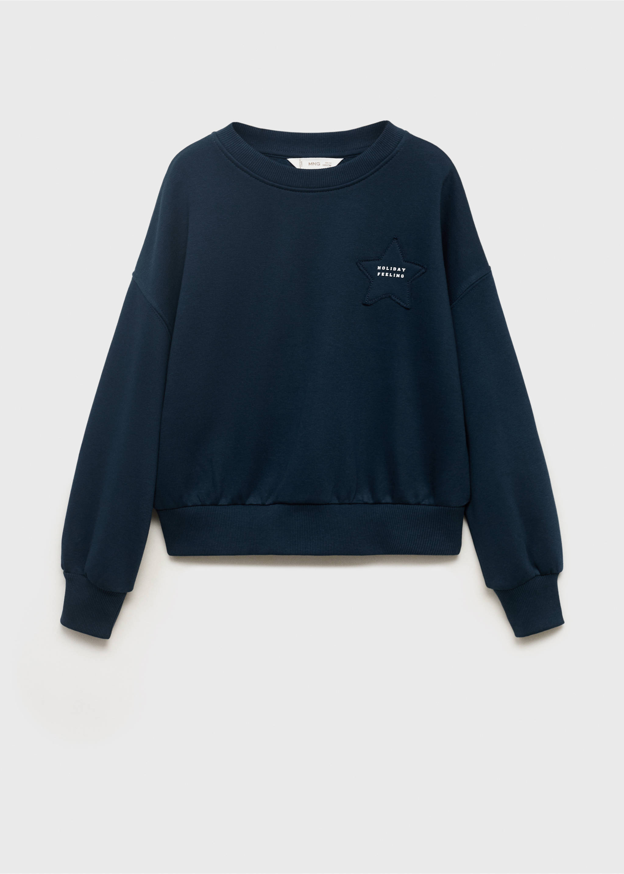 Sweatshirt mit  aufgesticktem Sternenmotiv - Artikel ohne Model, Marineblau. Ref: 17013288-00.