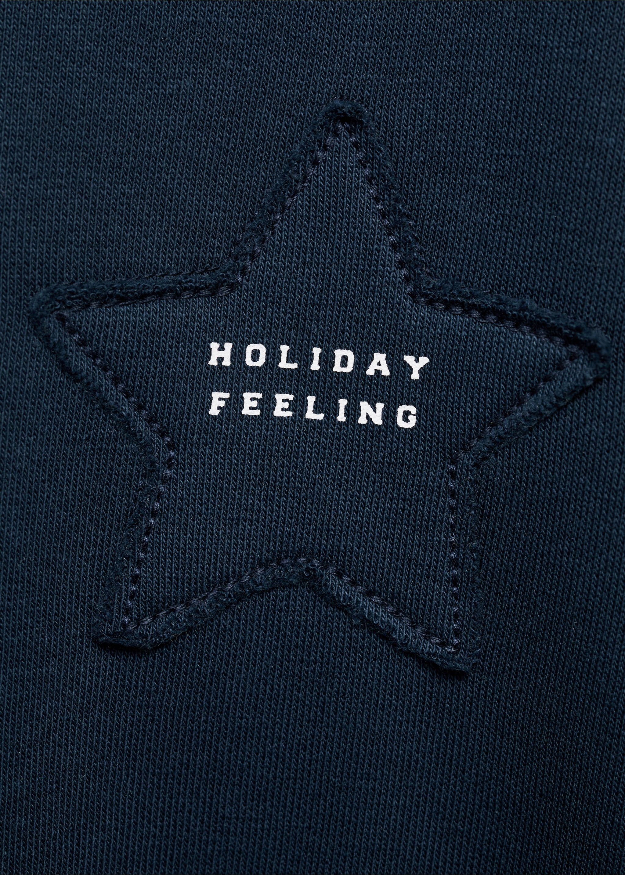 Sweatshirt mit  aufgesticktem Sternenmotiv - Detail des Artikels 8, Marineblau. Ref: 17013288-00.