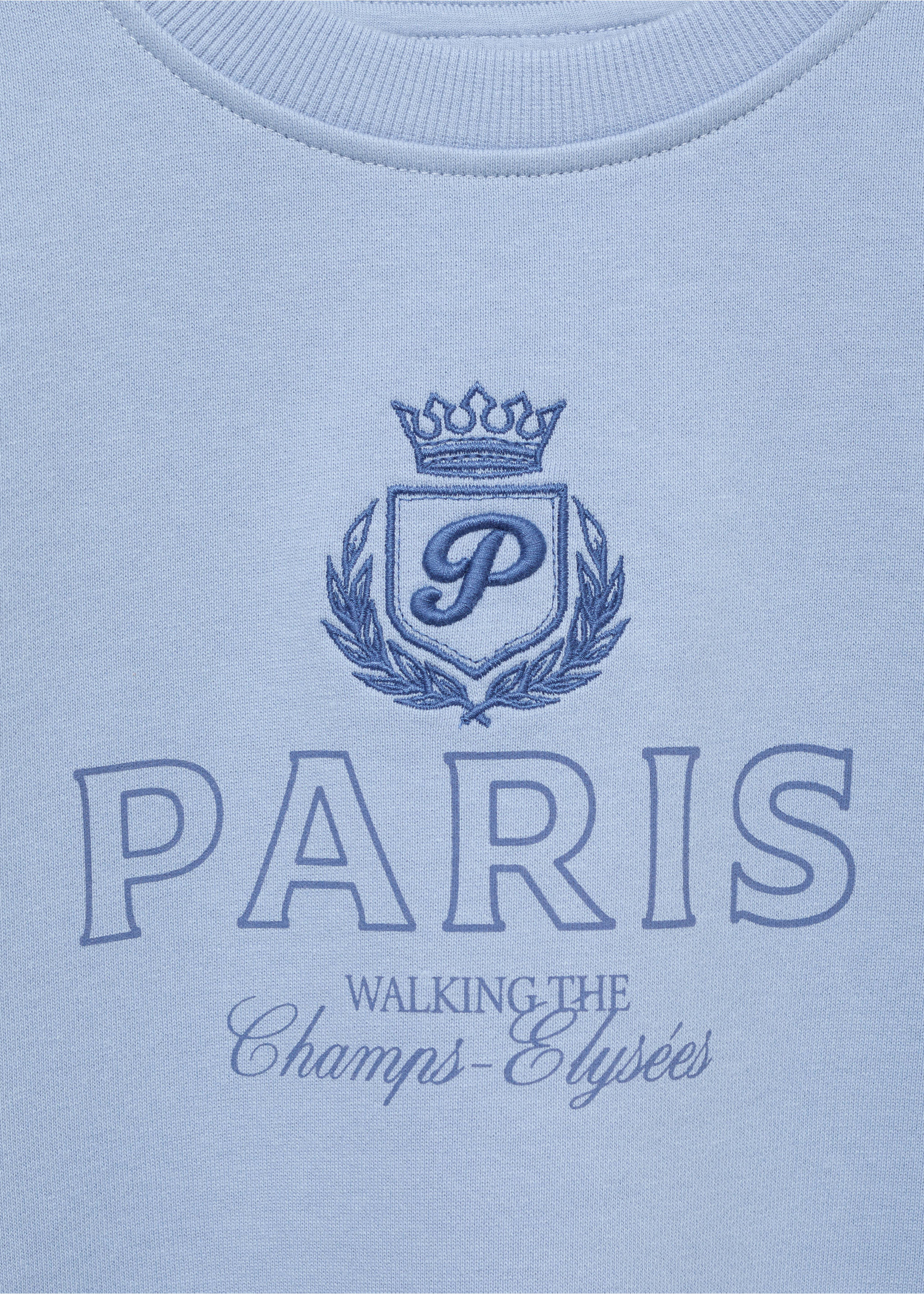 Vyšívaná potištěná mikina - Detail zboží 8, Modrá obloha. Ref: 17013289-00.