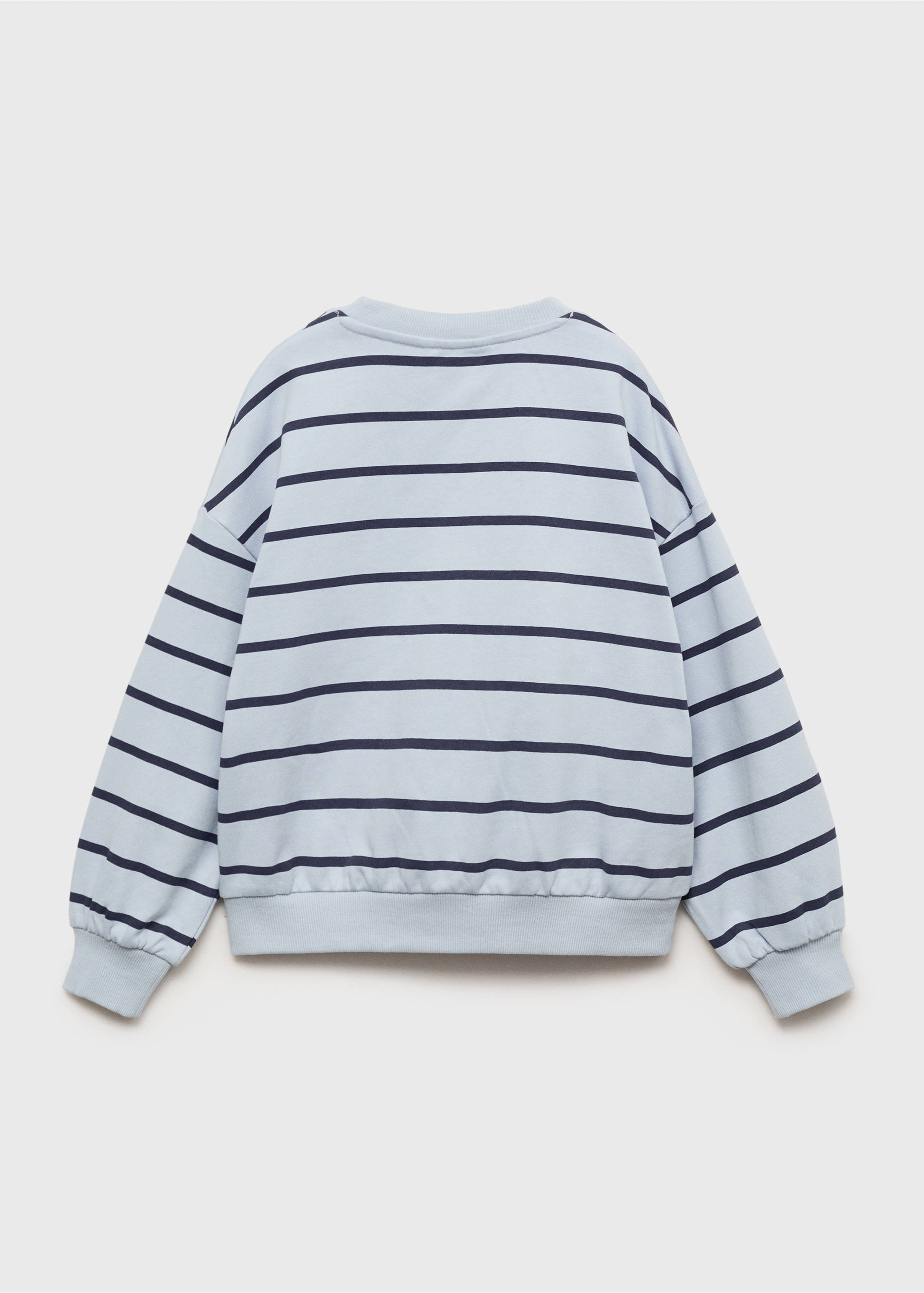 Embroidery striped sweatshirt - Reverse of the article, Blue. Ref: 17013290-00.