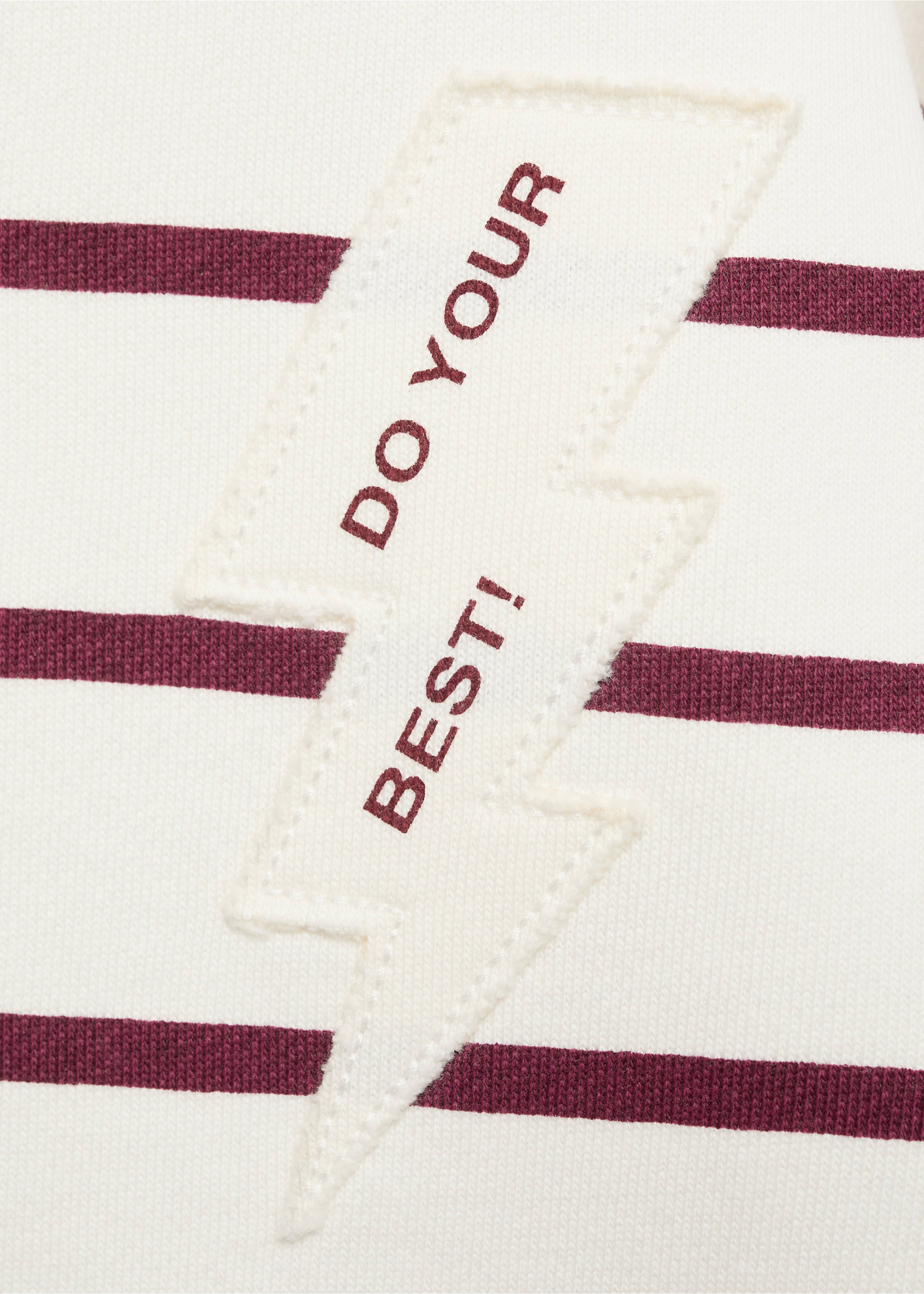 Gestreiftes Sweatshirt mit Stickereien - Detail des Artikels 0, Granatrot. Ref: 17013290-00.