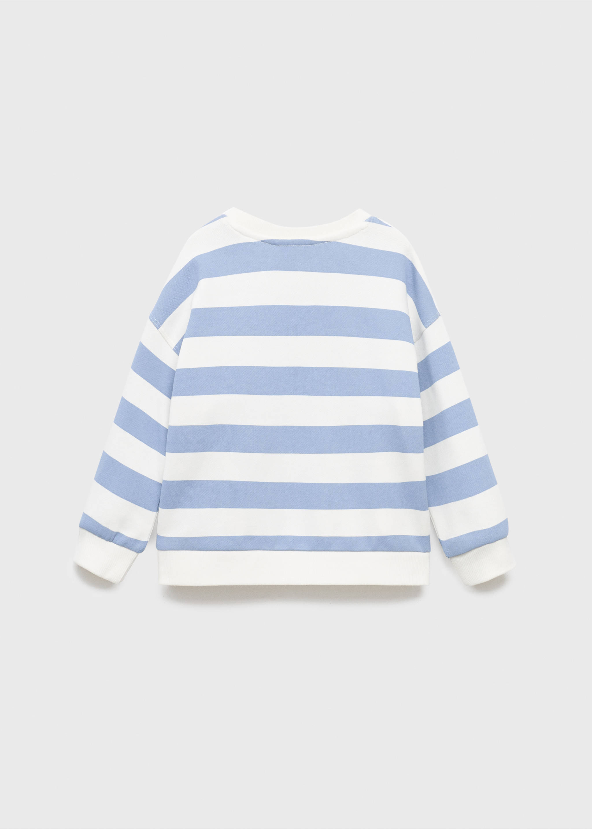 Sweat-shirt coton rayures - Verso de l’article, Bleu. Ref: 17013291-00.