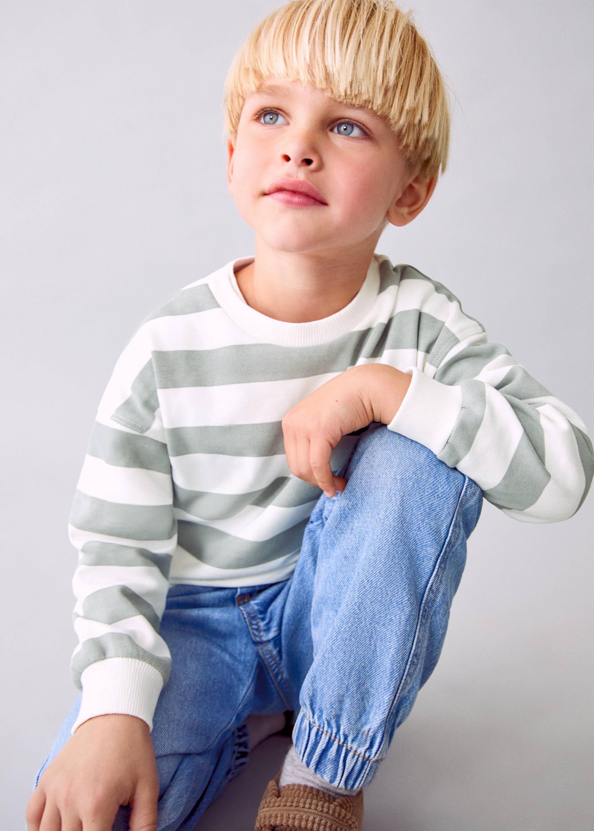 Sweat-shirt coton rayures - Plan moyen