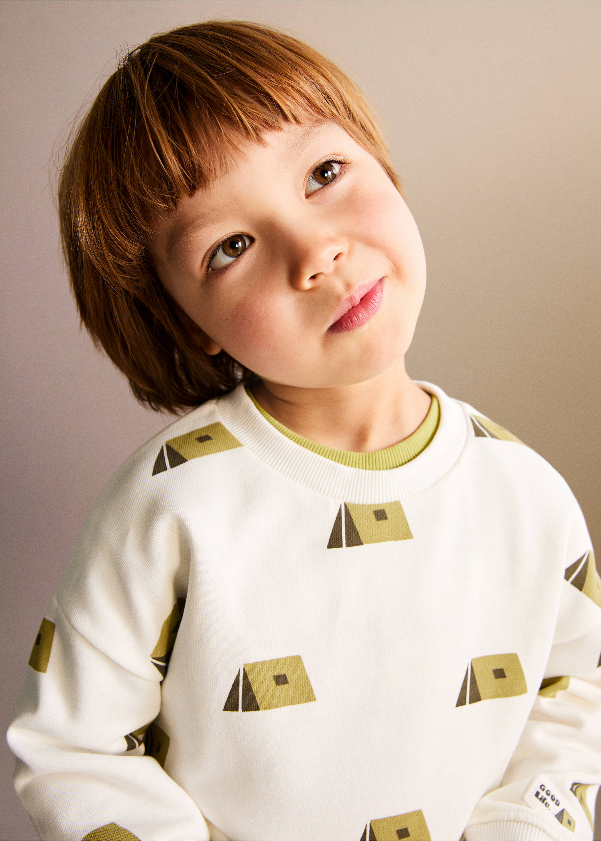 Printed cotton sweatshirt - Details of the article 1, Off White. Ref: 17013292-00.