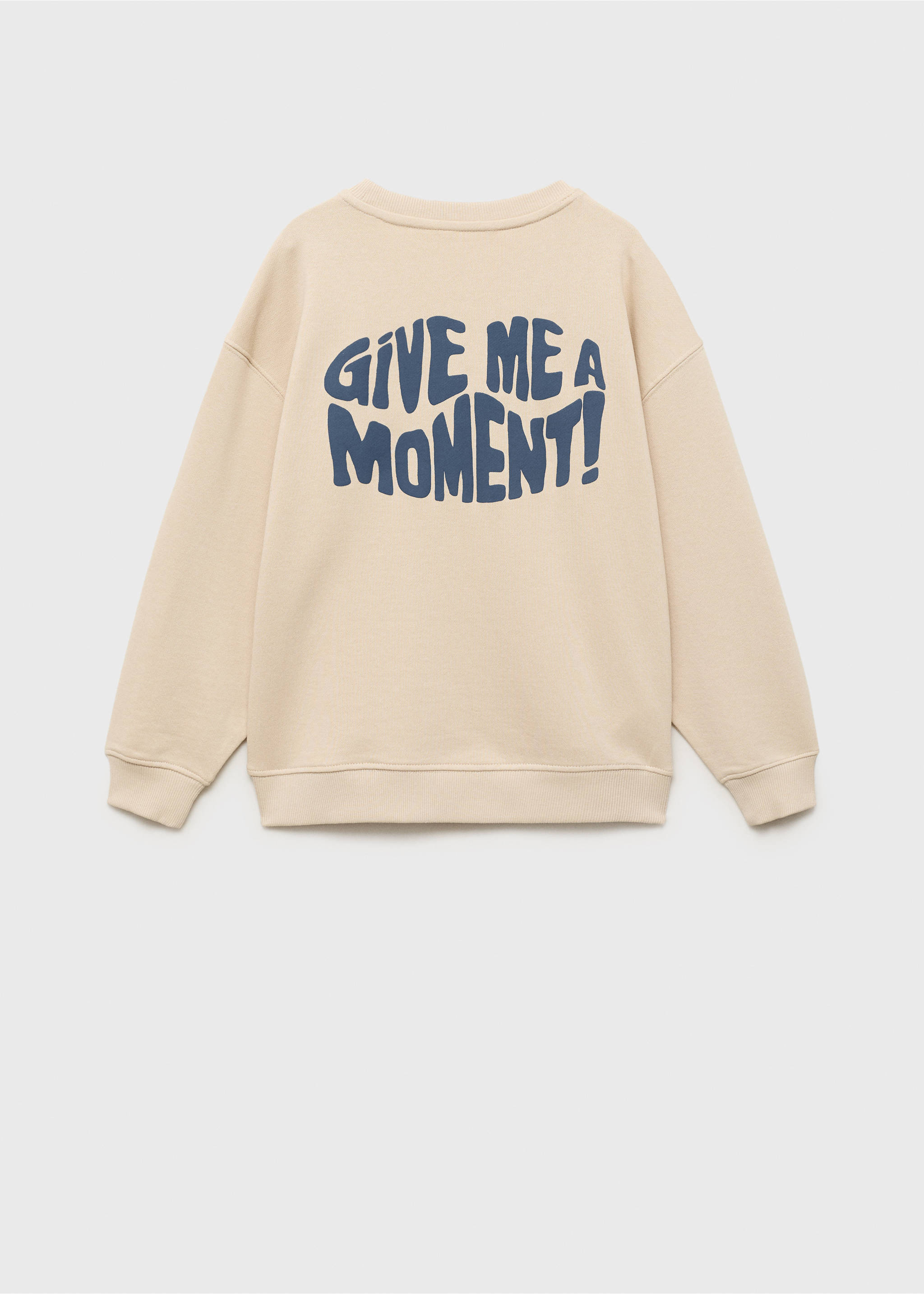 Embossed text sweatshirt - Reverse of the article, Sand. Ref: 17013293-00.