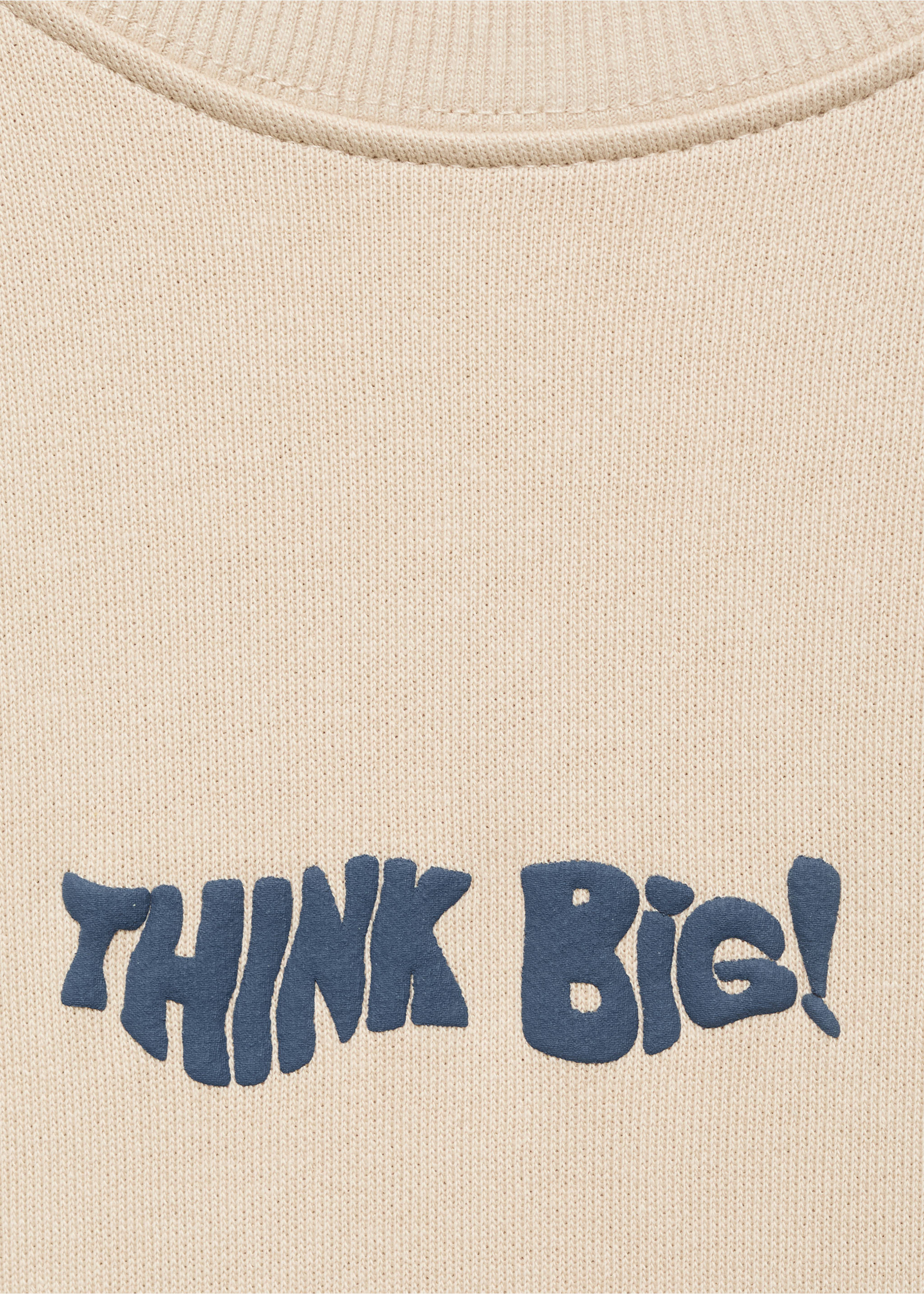 Embossed text sweatshirt - Details of the article 8, Sand. Ref: 17013293-00.