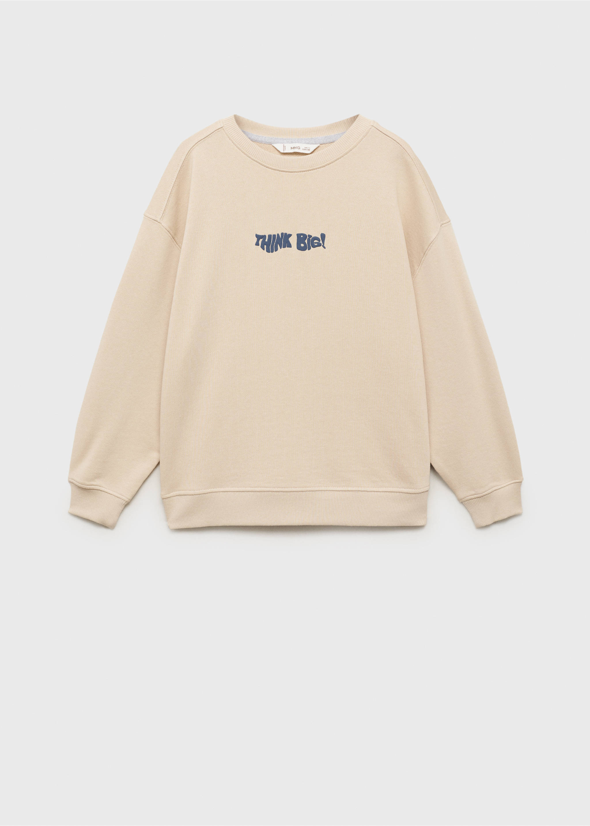 Sweatshirt mit Aufschrift in Reliefstruktur - Artikel ohne Model, Sandfarben. Ref: 17013293-00.
