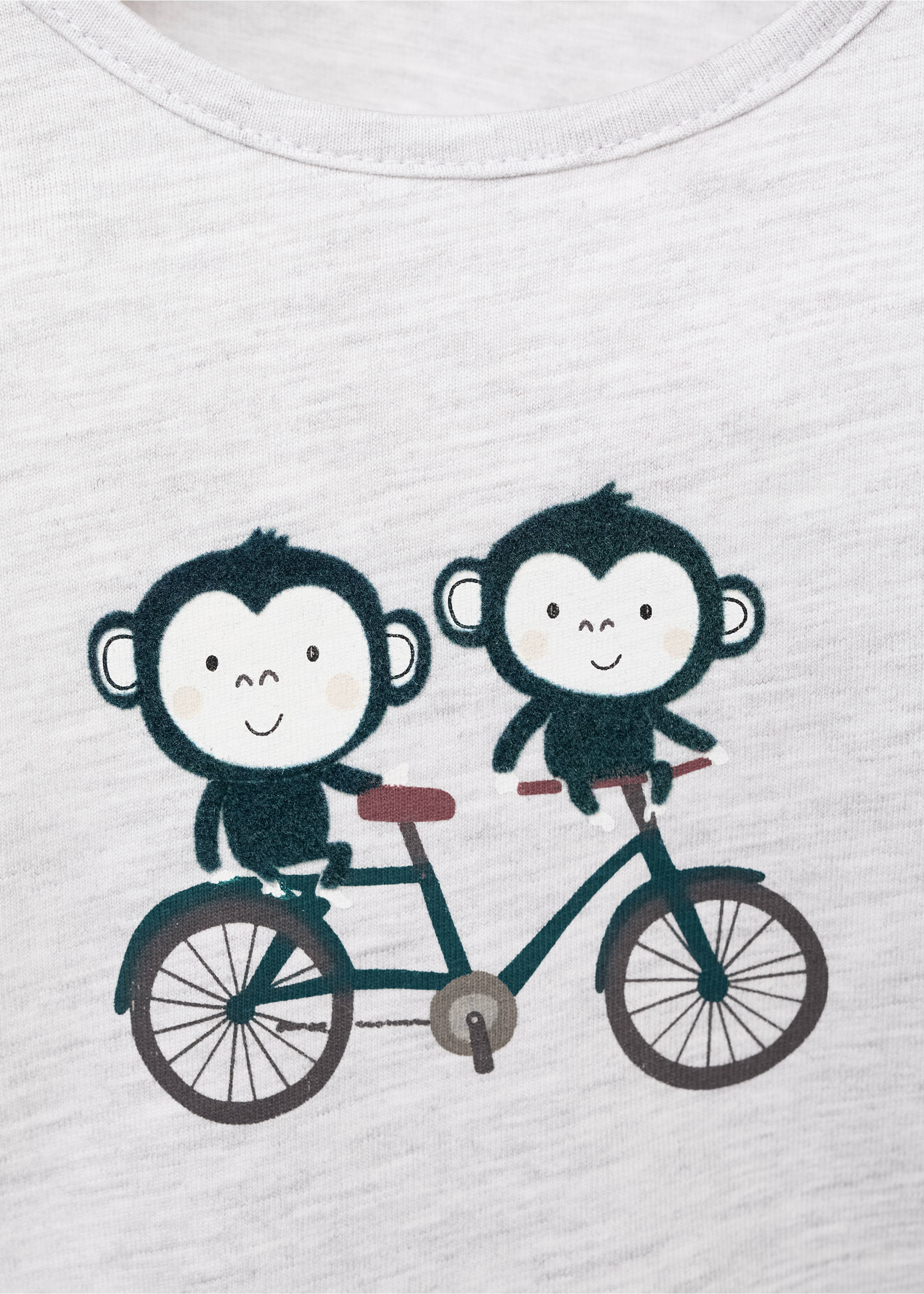 Printed cotton-blend t-shirt - Details of the article 8, Medium Heather Grey. Ref: 17013299-00.