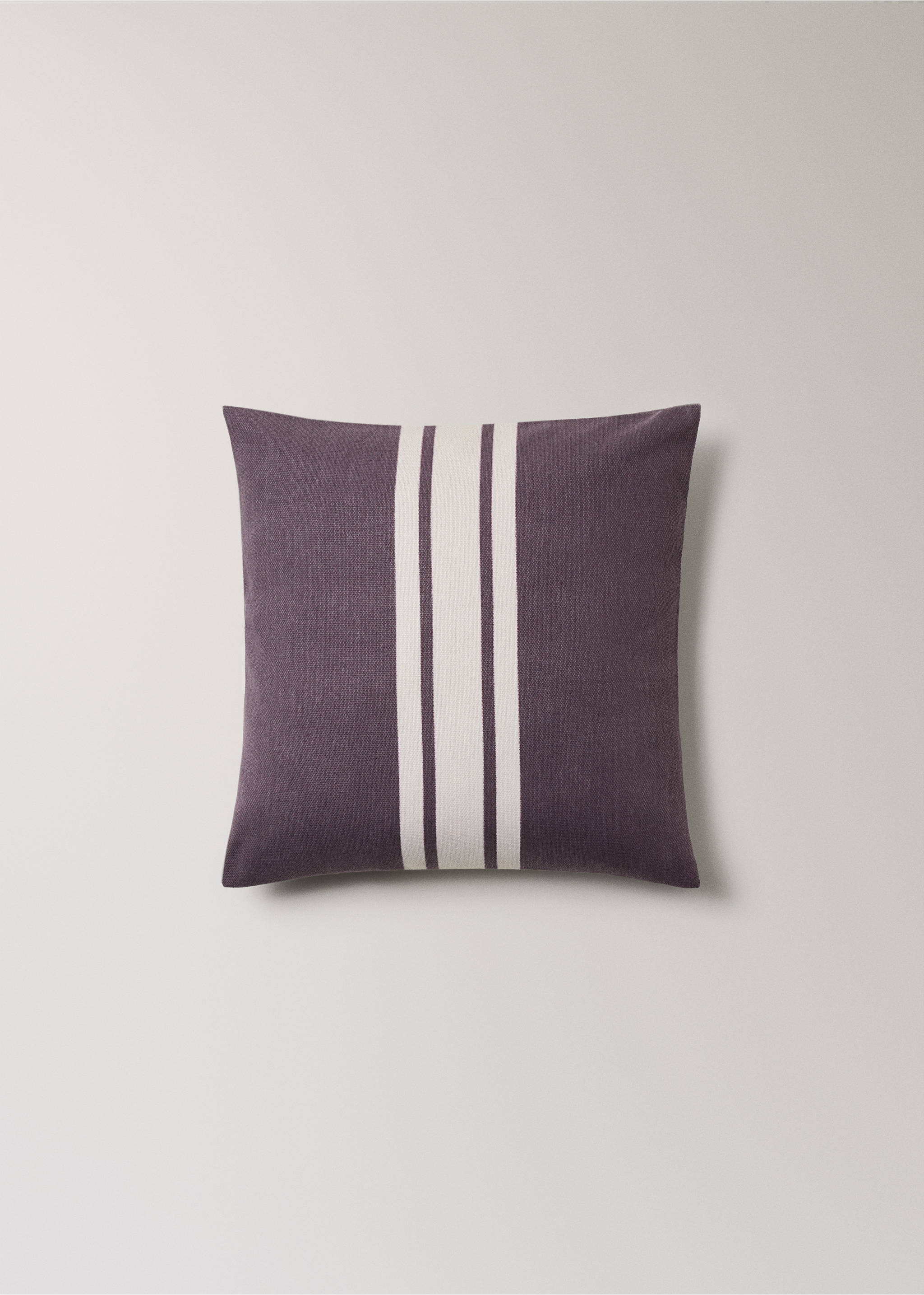 Cotton cushion cover with printed stripes 45x45 cm - Article without model, Dark Red. Ref: 17013314-00.