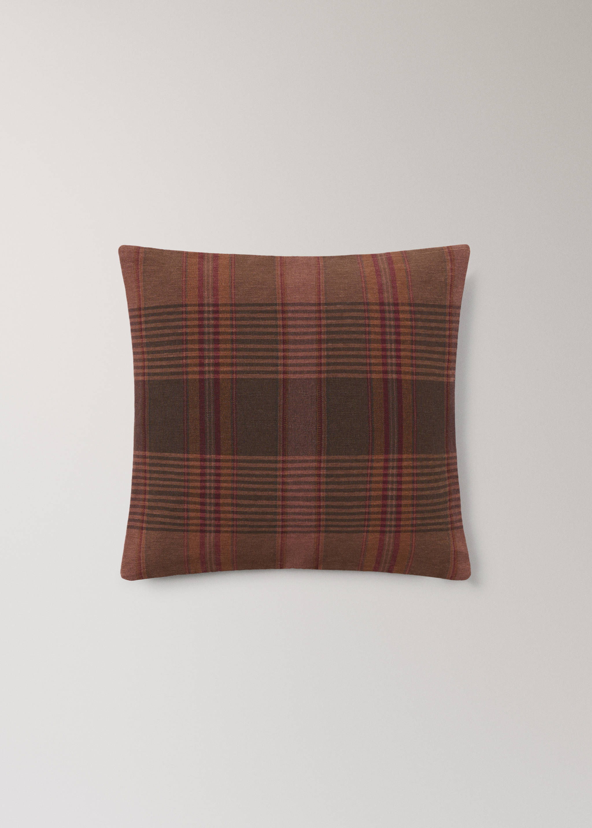 Overdyed check cushion cover 50x50cm - Details of the article 1