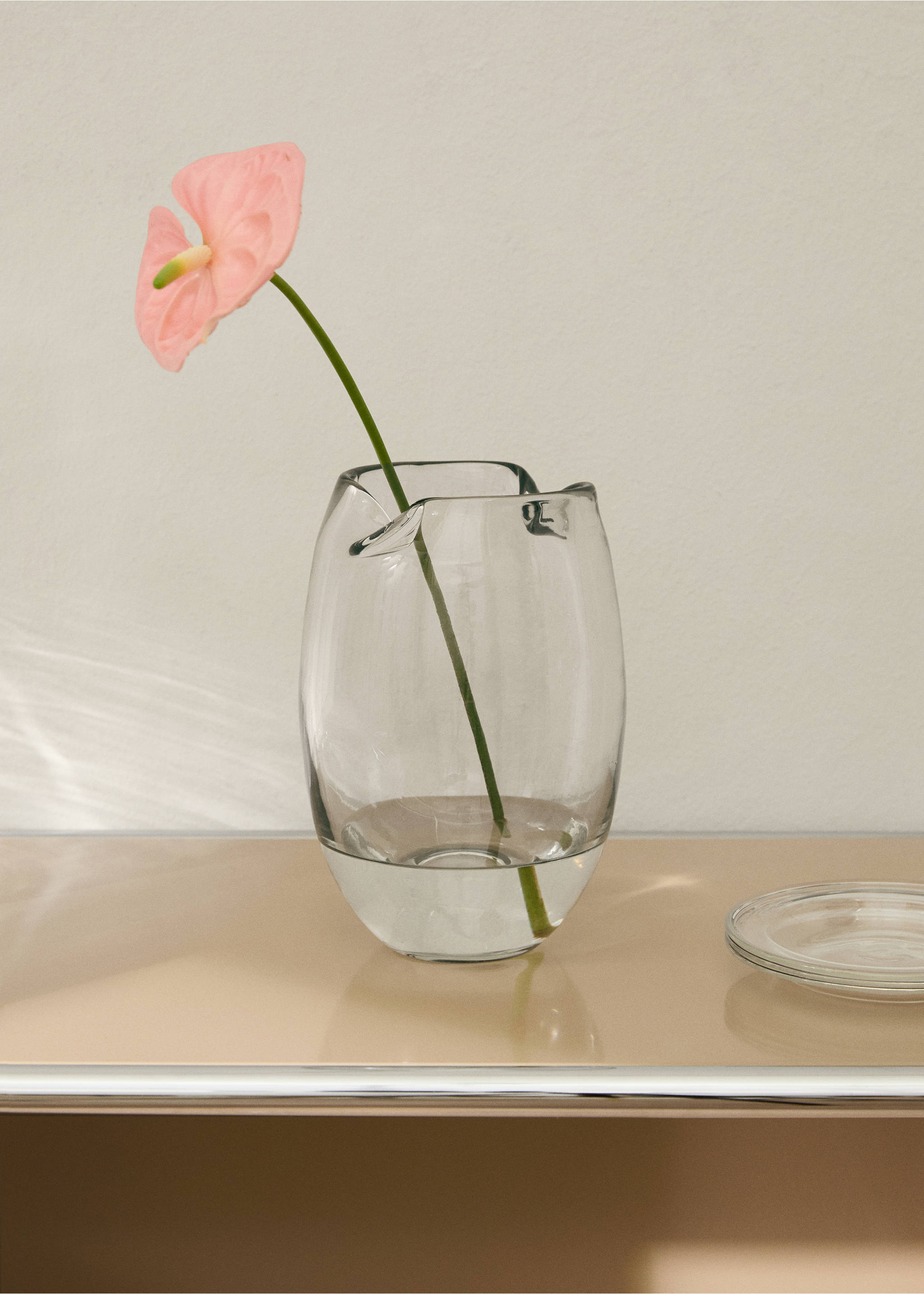Irregular recycled glass vase - General plane, Ice Grey. Ref: 17013323-00.