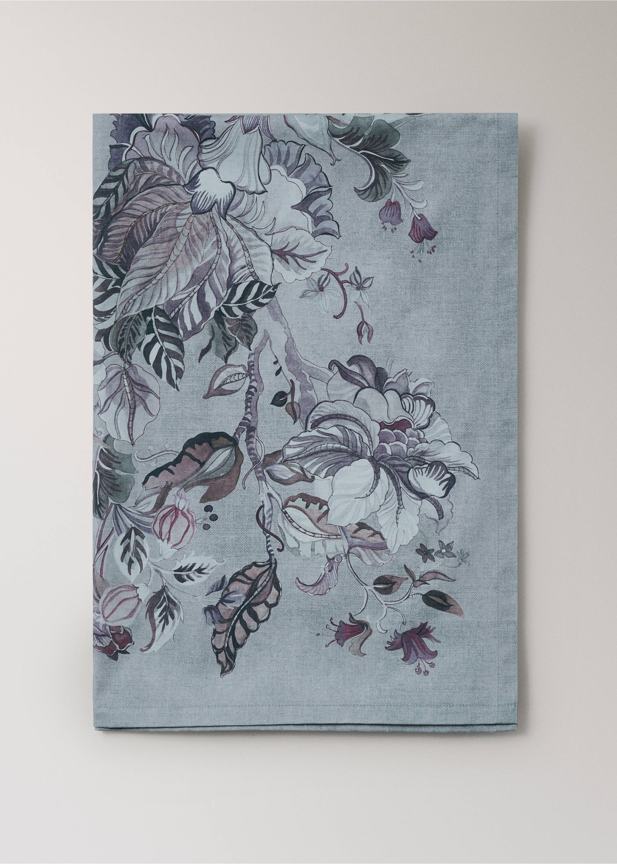 Nappe en coton motif floral pour 6 à 8 convives - Détail de l'article 3, Bleu encre. Ref: 17013330-00.