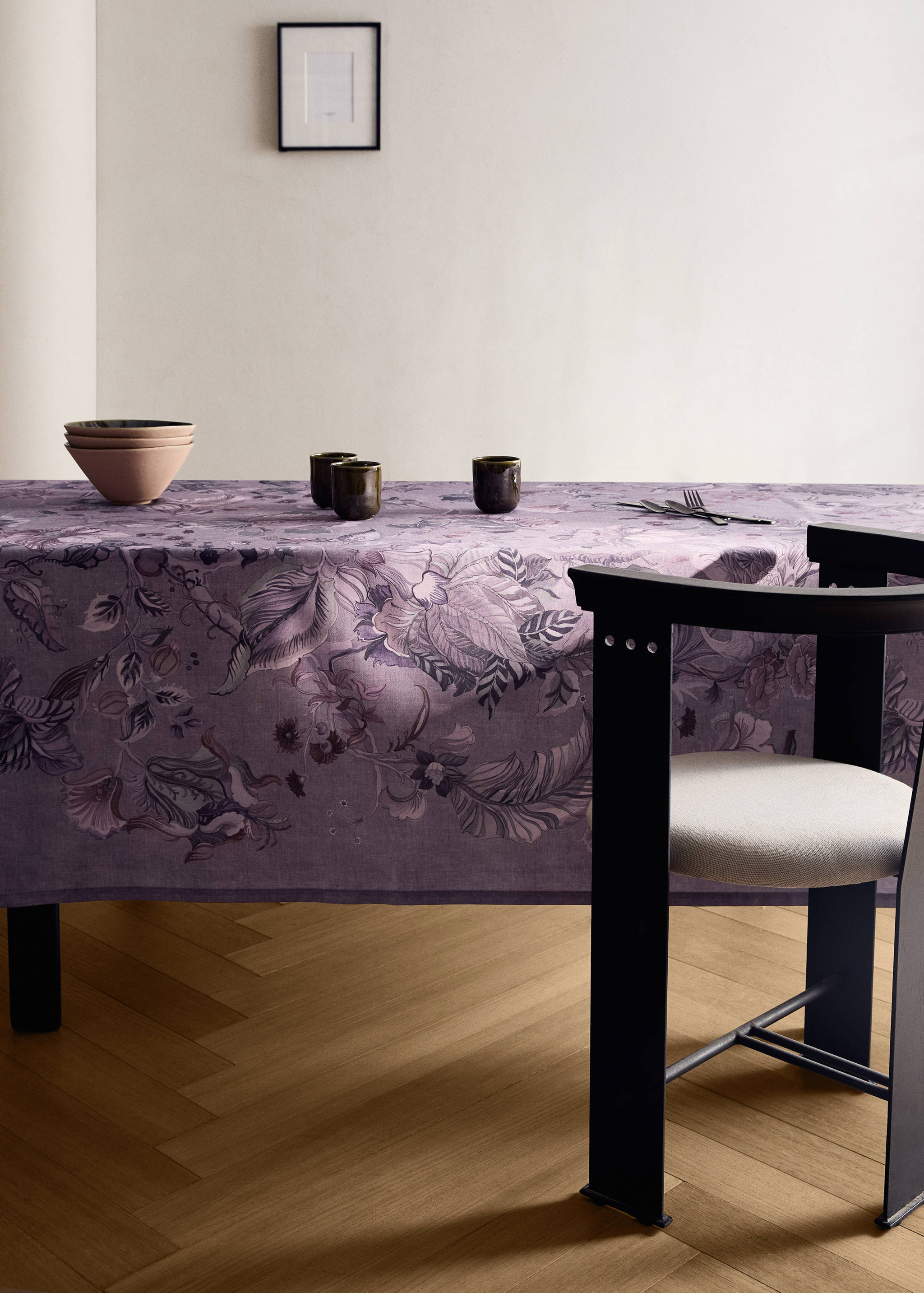 Nappe en coton motif floral pour 6 à 8 convives - Plan général