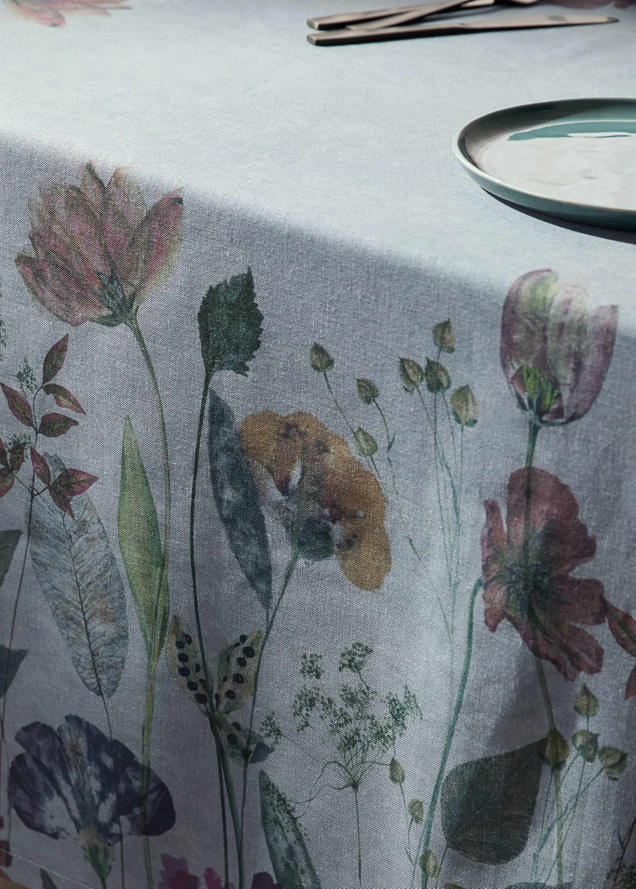 Florale Tischdecke aus Baumwolle mit Leinen mit  für 8 bis 10 Personen - Detail des Artikels 7