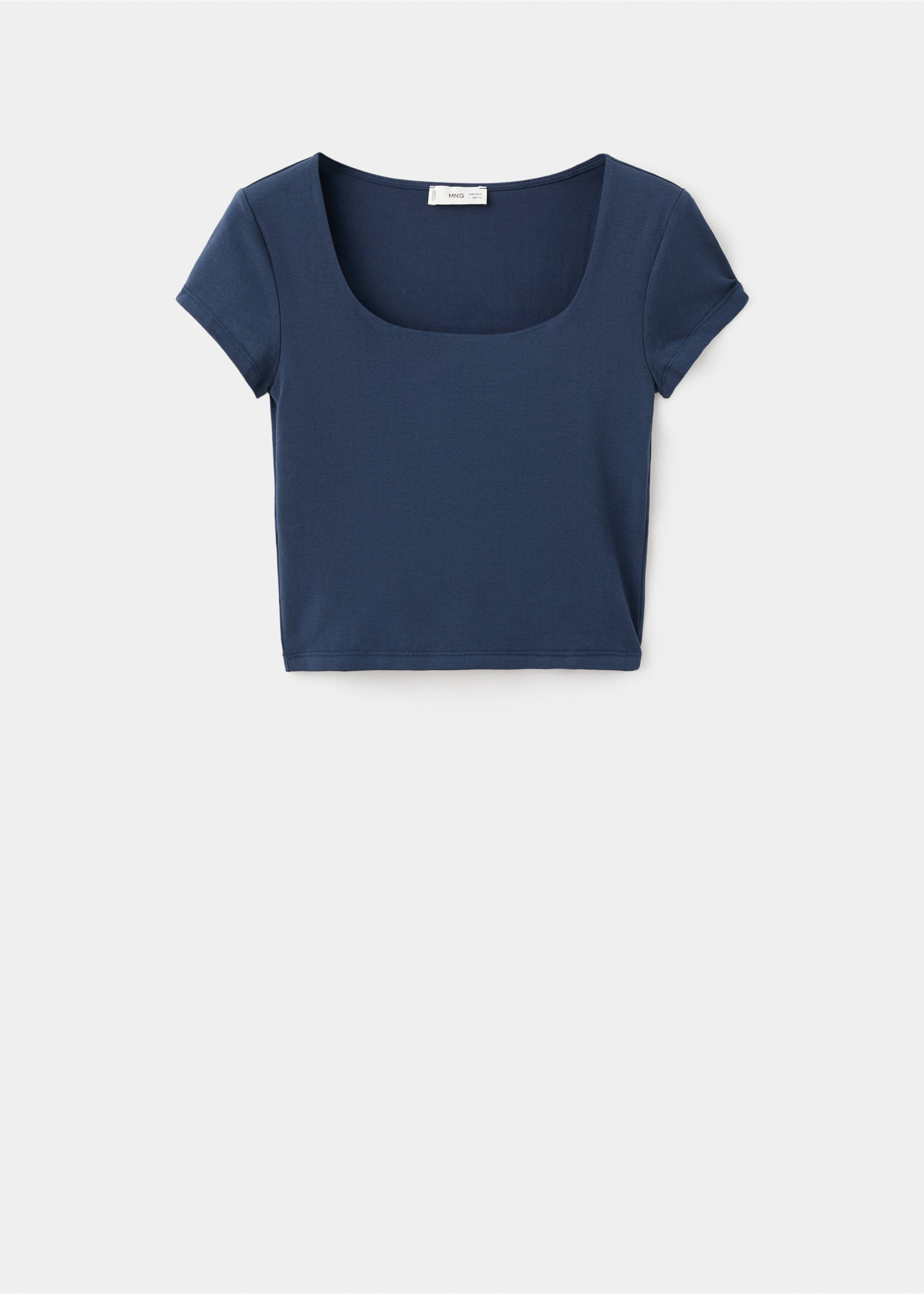 Fitted cotton t-shirt - Article without model, Navy. Ref: 17013337-00.