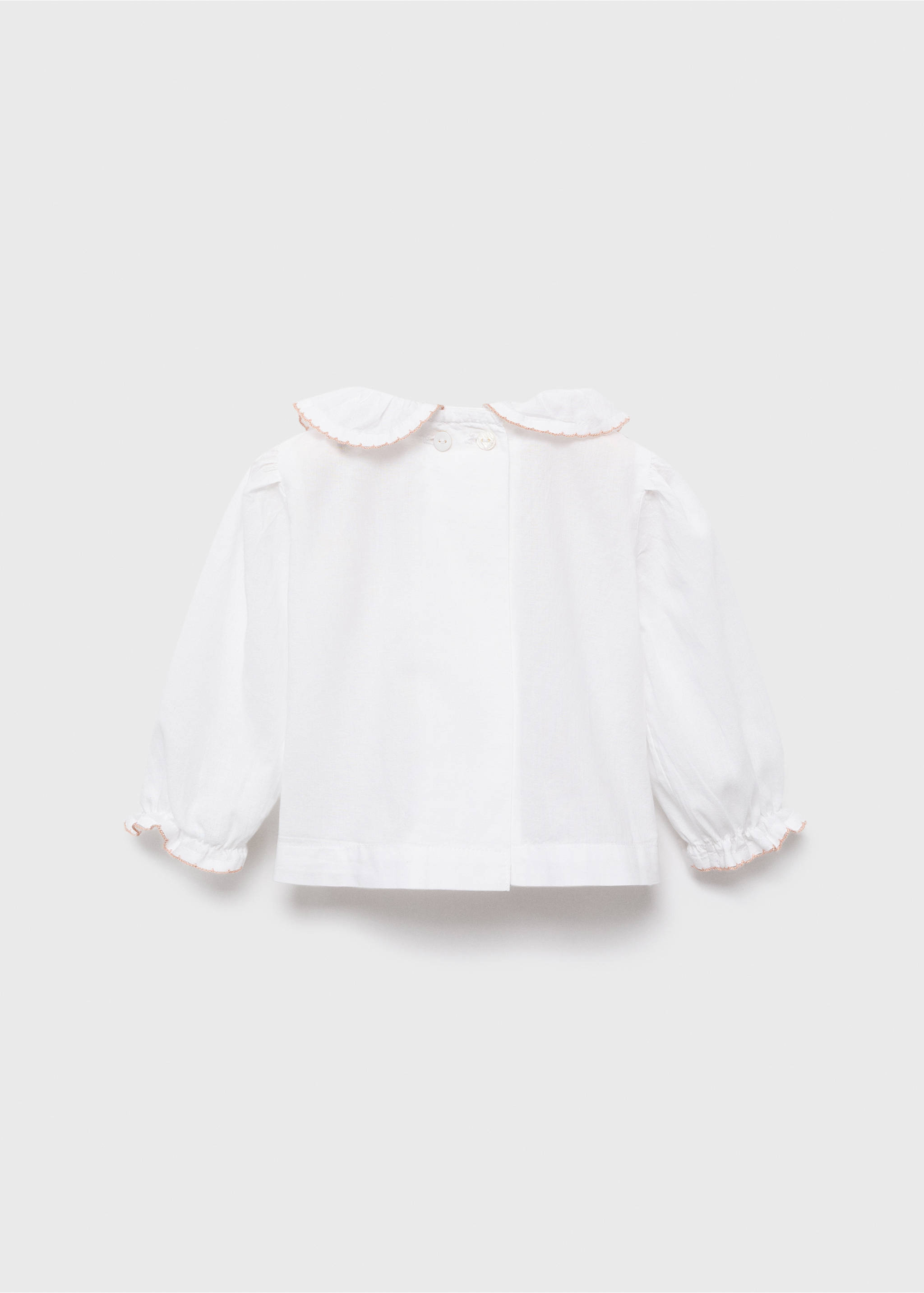 Babydoll collar blouse - Reverse of the article, Off White. Ref: 17013801-00.