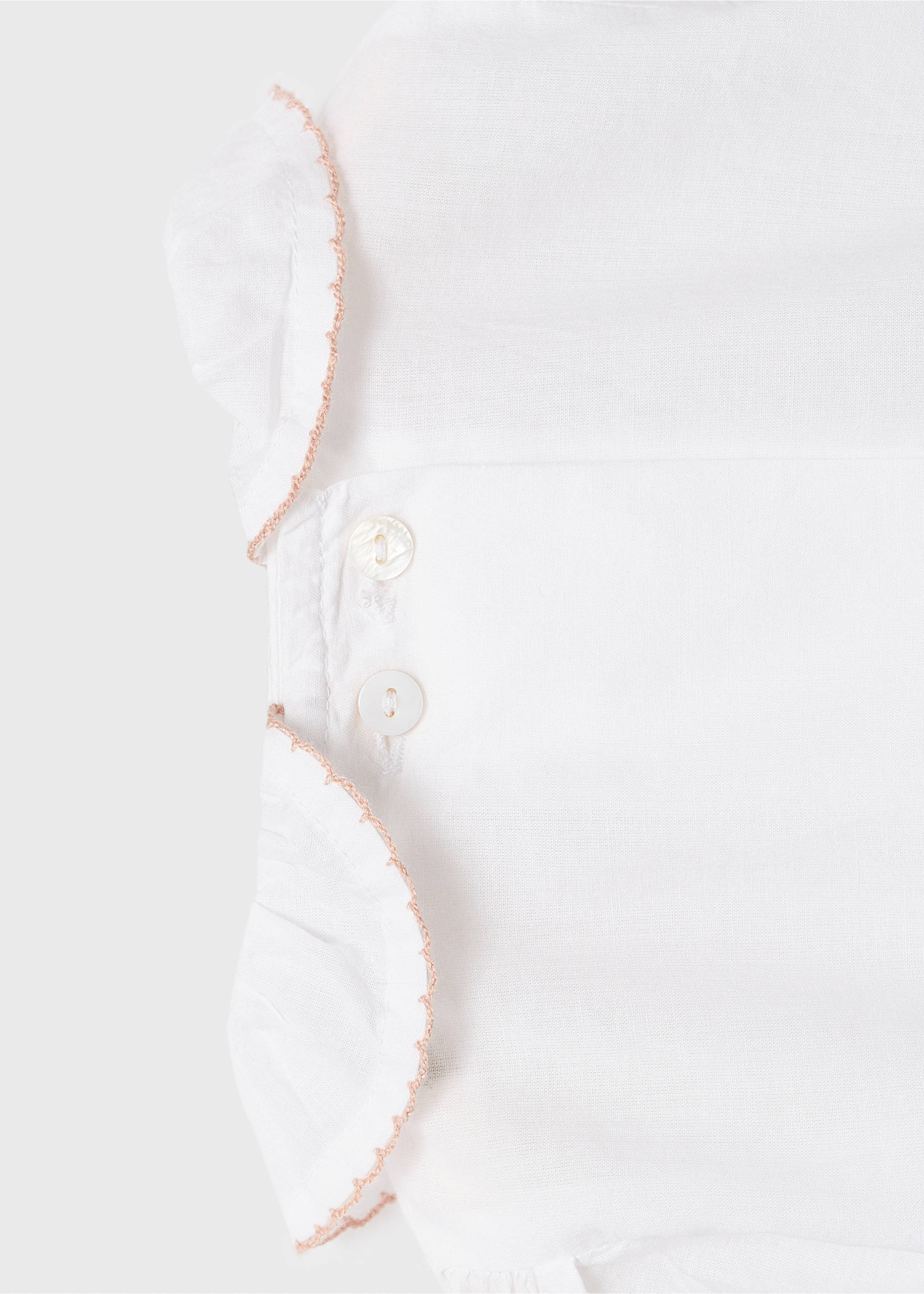 Babydoll collar blouse - Details of the article 0, Off White. Ref: 17013801-00.