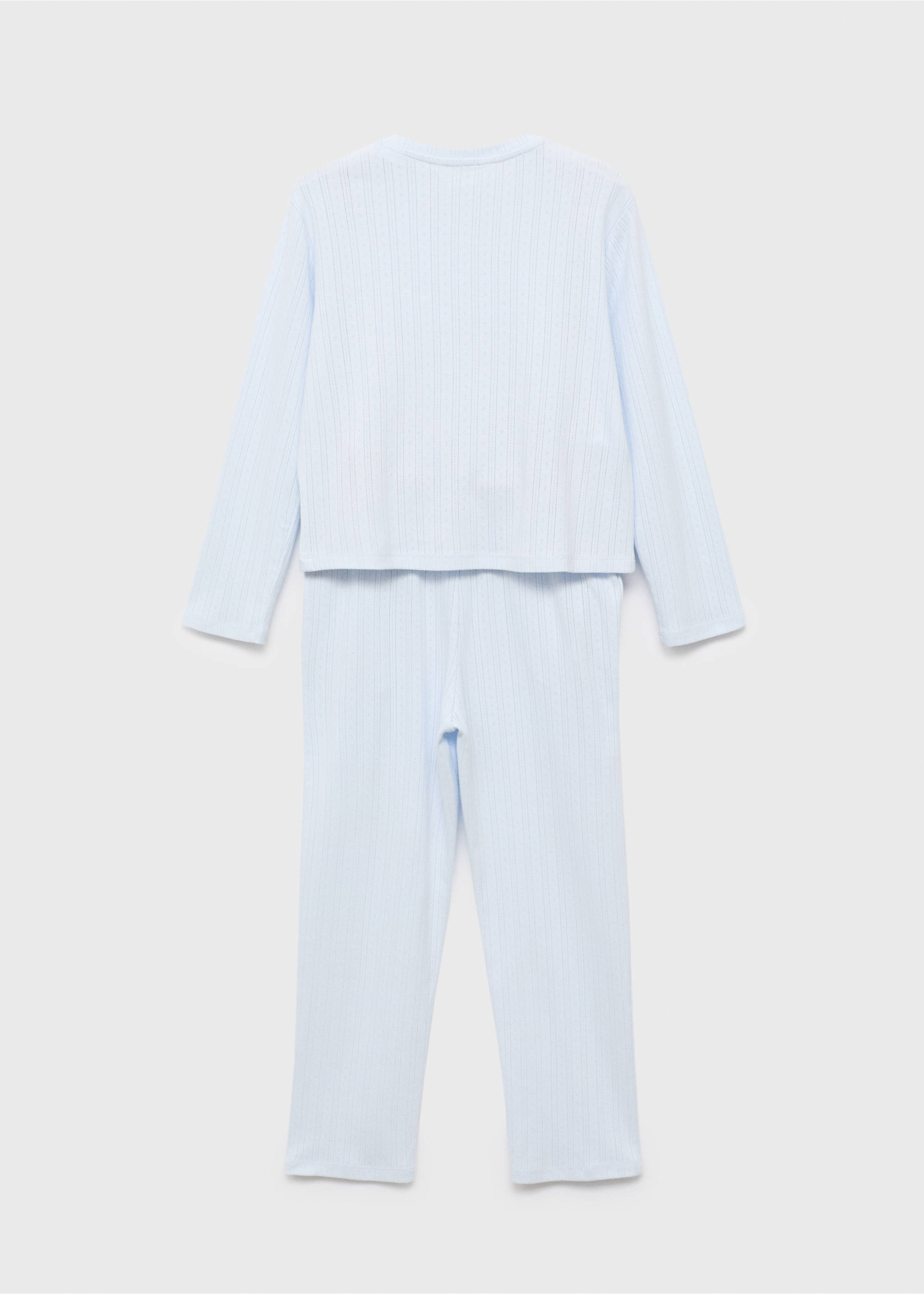 Long ribbed pyjama - Reverse of the article, Sky Blue. Ref: 17013802-00.