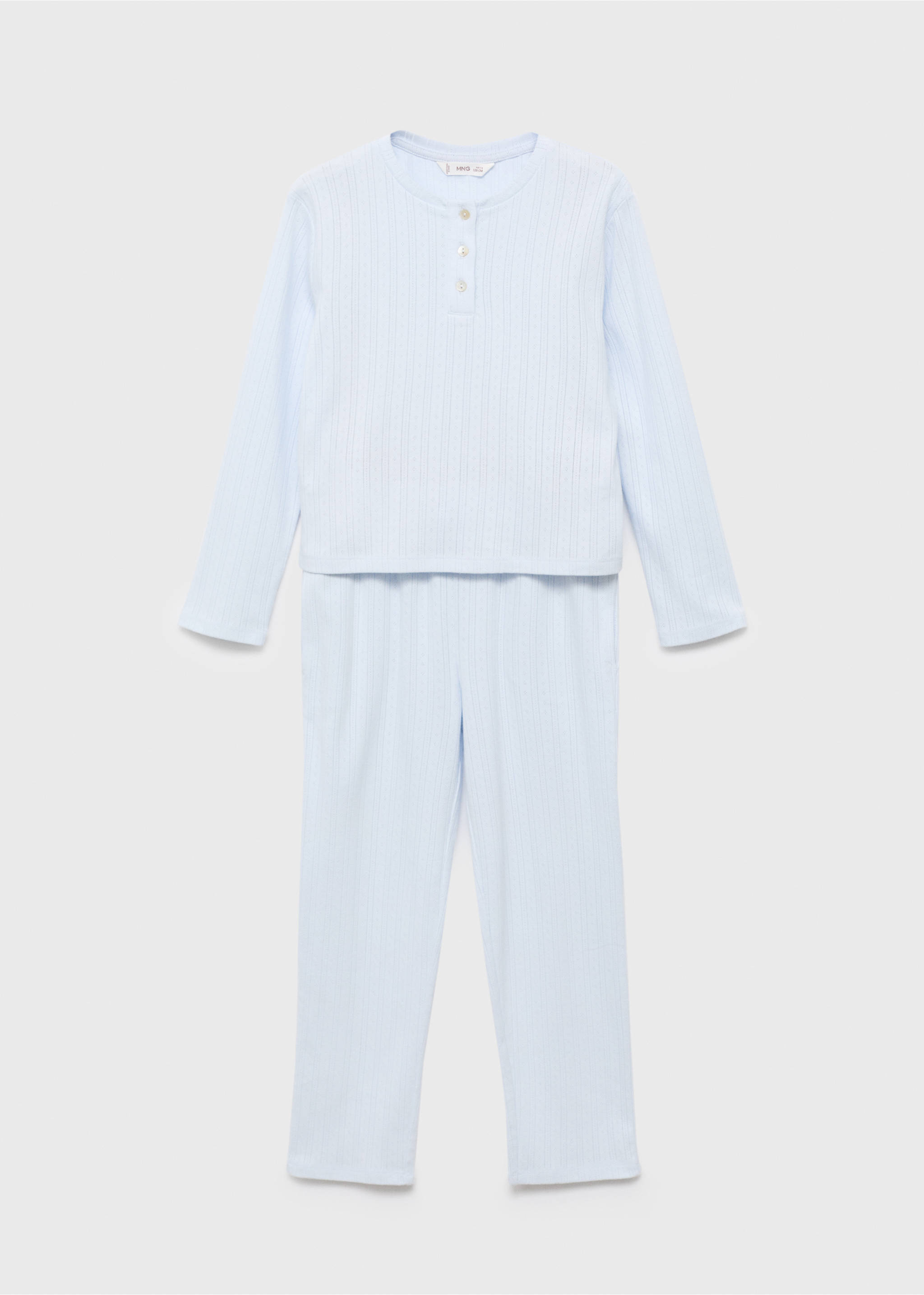 Long ribbed pyjama - Article without model, Sky Blue. Ref: 17013802-00.