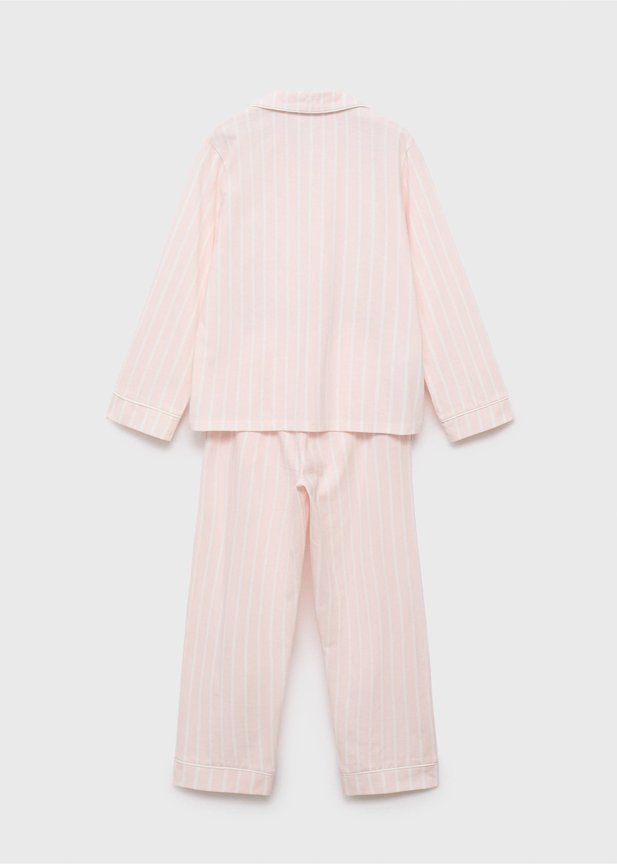 Langer Pyjama mit Streifen - Rückseite des Artikels, Pastellrosa. Ref: 17013805-00.