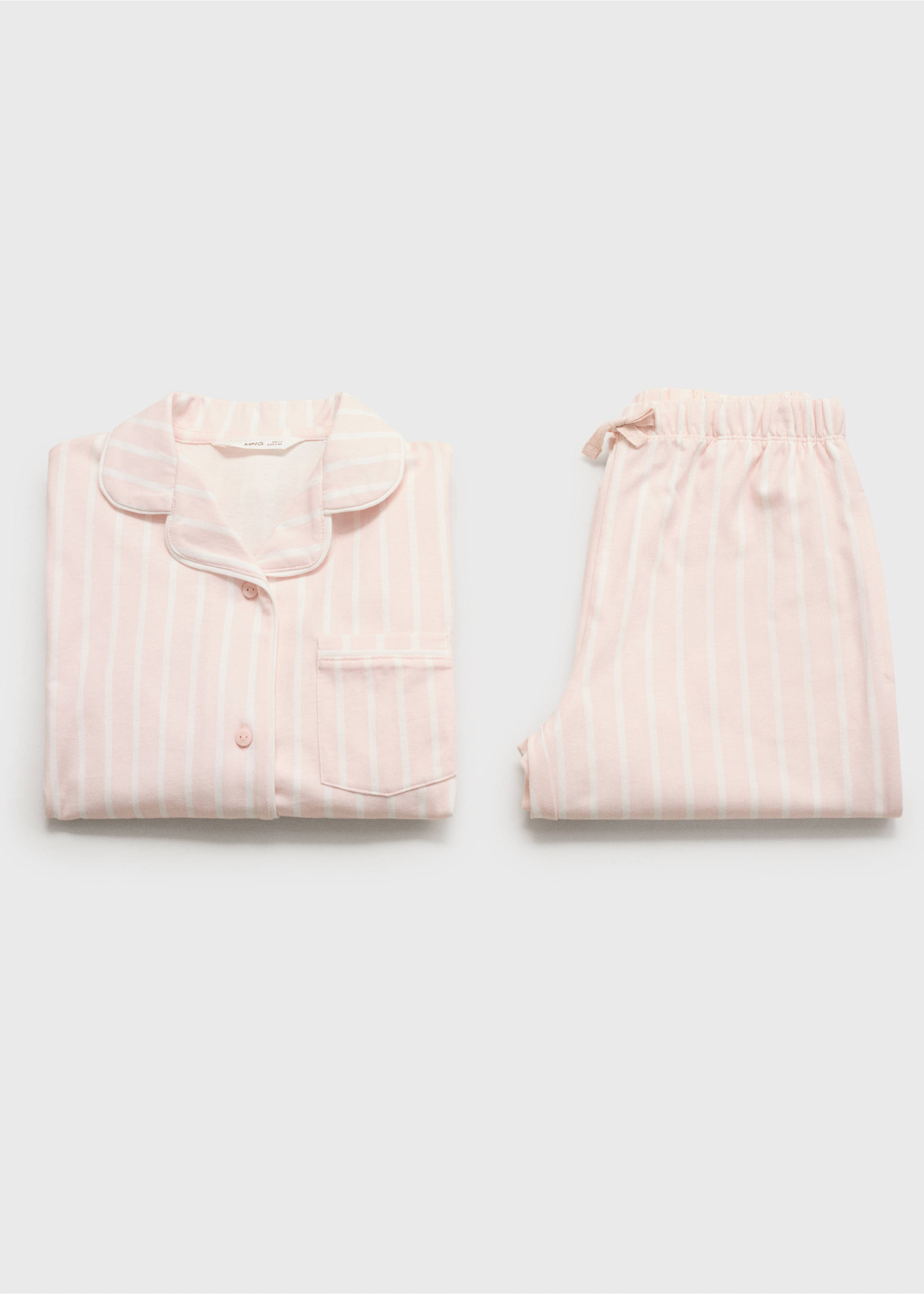 Langer Pyjama mit Streifen - Detail des Artikels 0, Pastellrosa. Ref: 17013805-00.