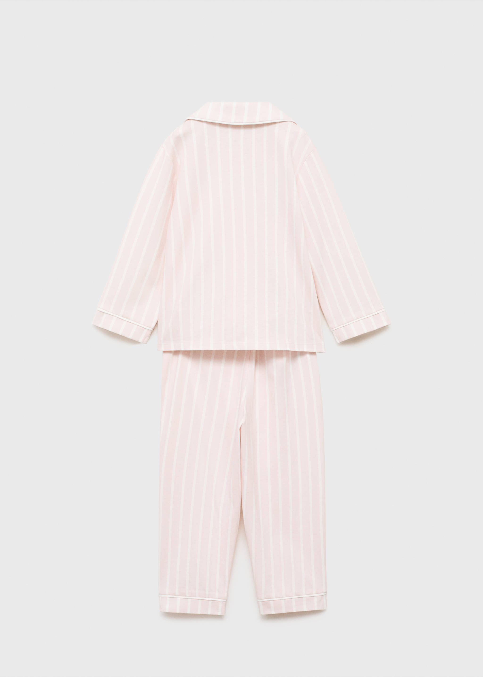 Langer Pyjama mit Streifen - Rückseite des Artikels, Pastellrosa. Ref: 17013806-00.