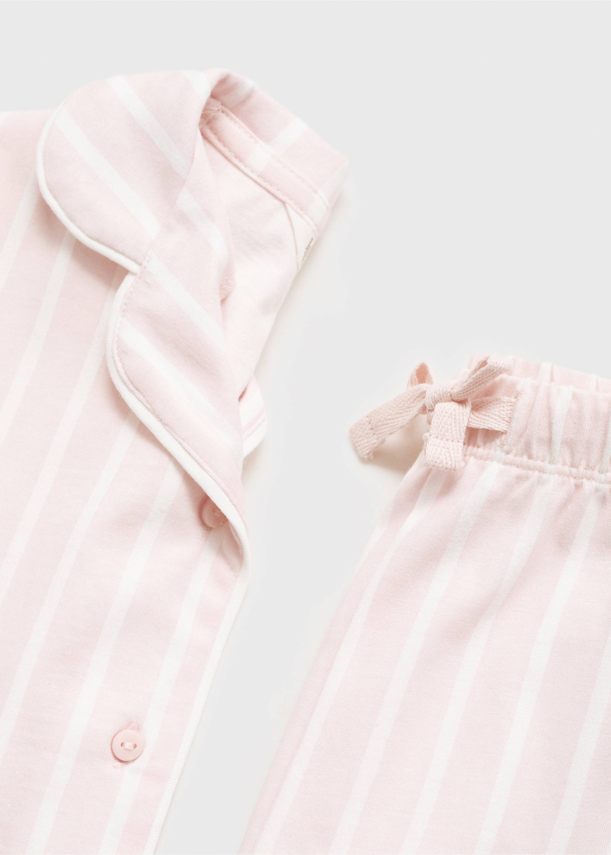 Langer Pyjama mit Streifen - Detail des Artikels 0, Pastellrosa. Ref: 17013806-00.