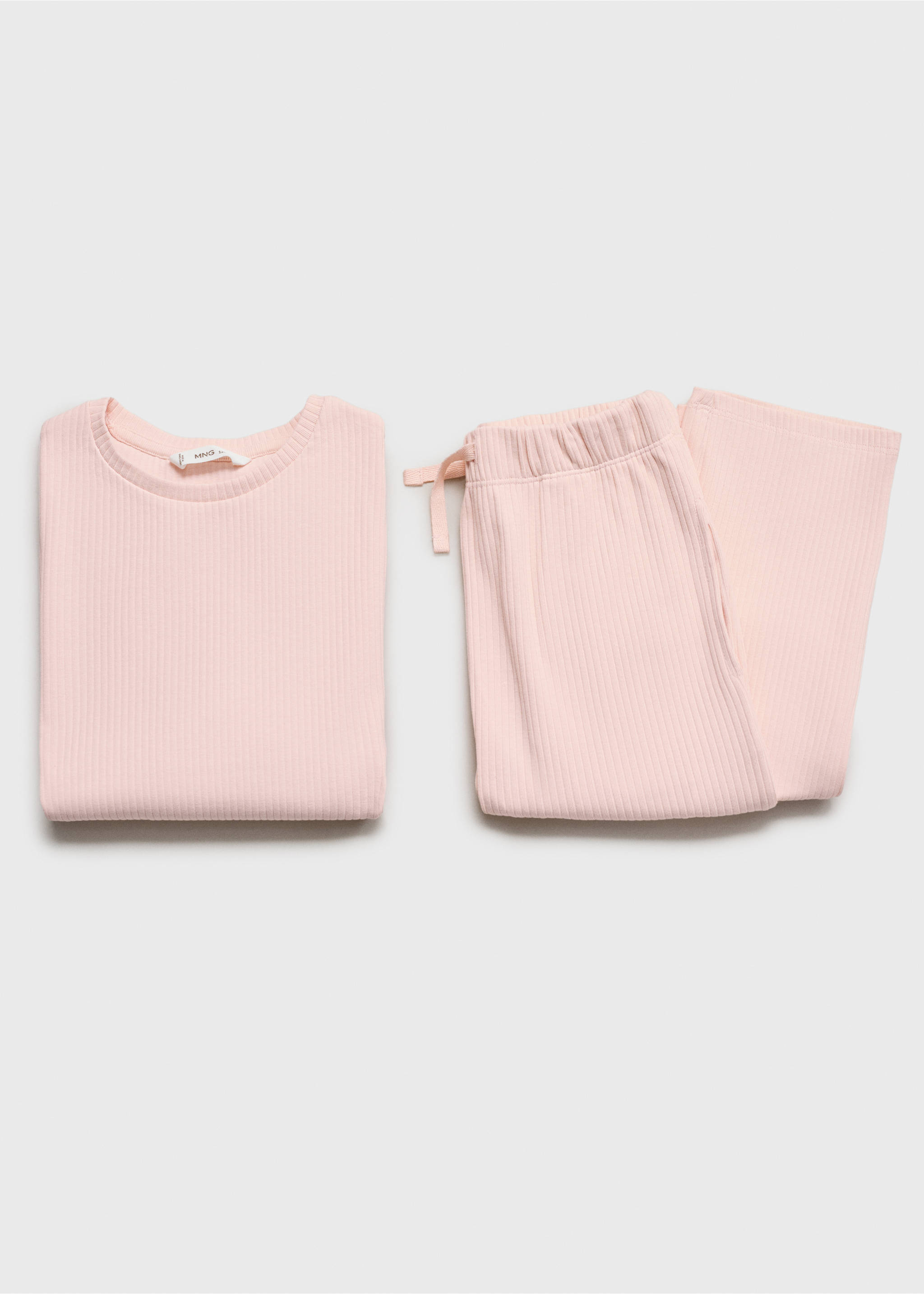 Cotton long pyjamas - Details of the article 8, Pastel Pink. Ref: 17013807-00.
