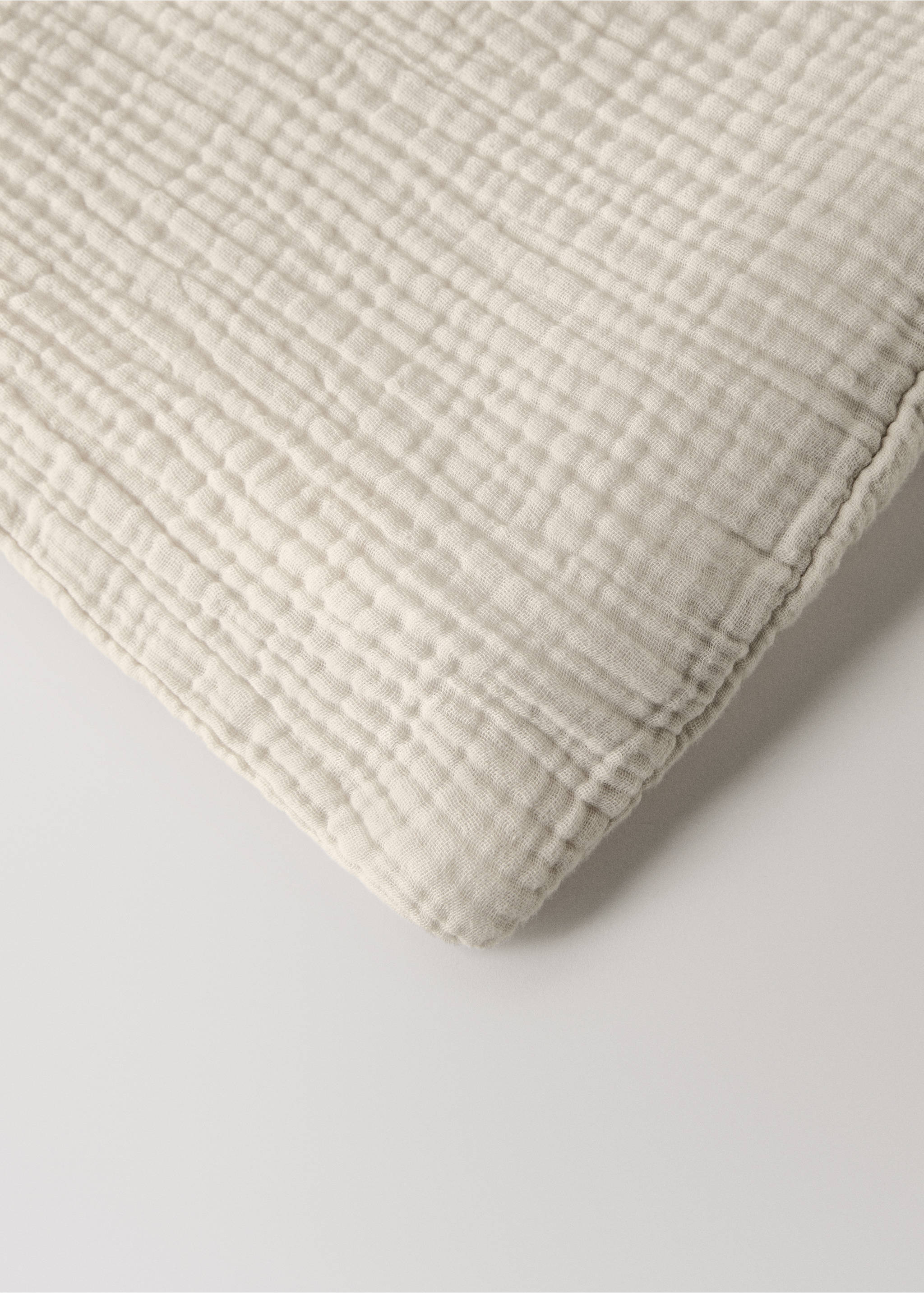 Gauze cotton duvet cover Superking bed - Details of the article 3, Ivory White. Ref: 17013828-00.