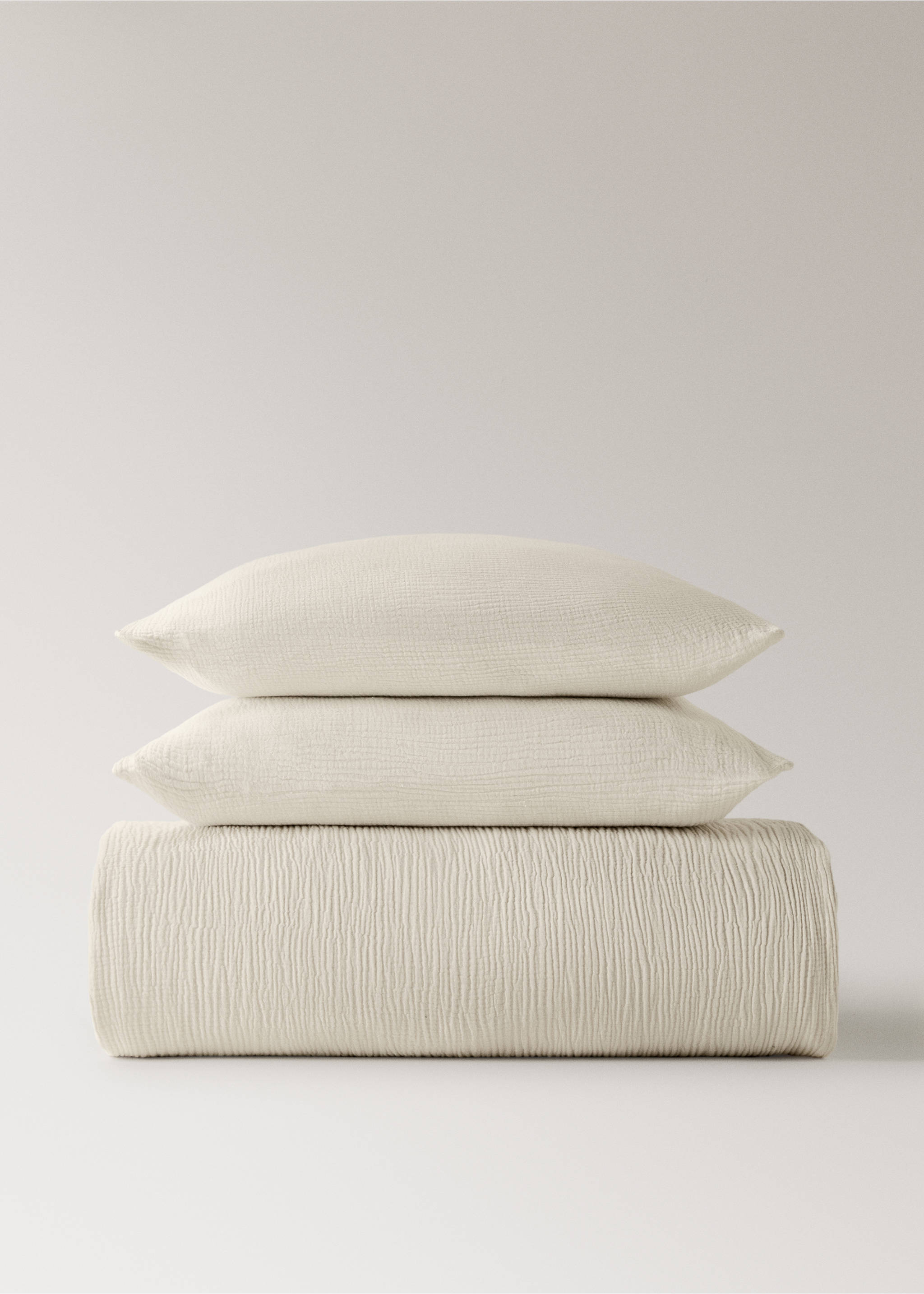 Gauze cotton duvet cover Superking bed - Article without model, Ivory White. Ref: 17013828-00.