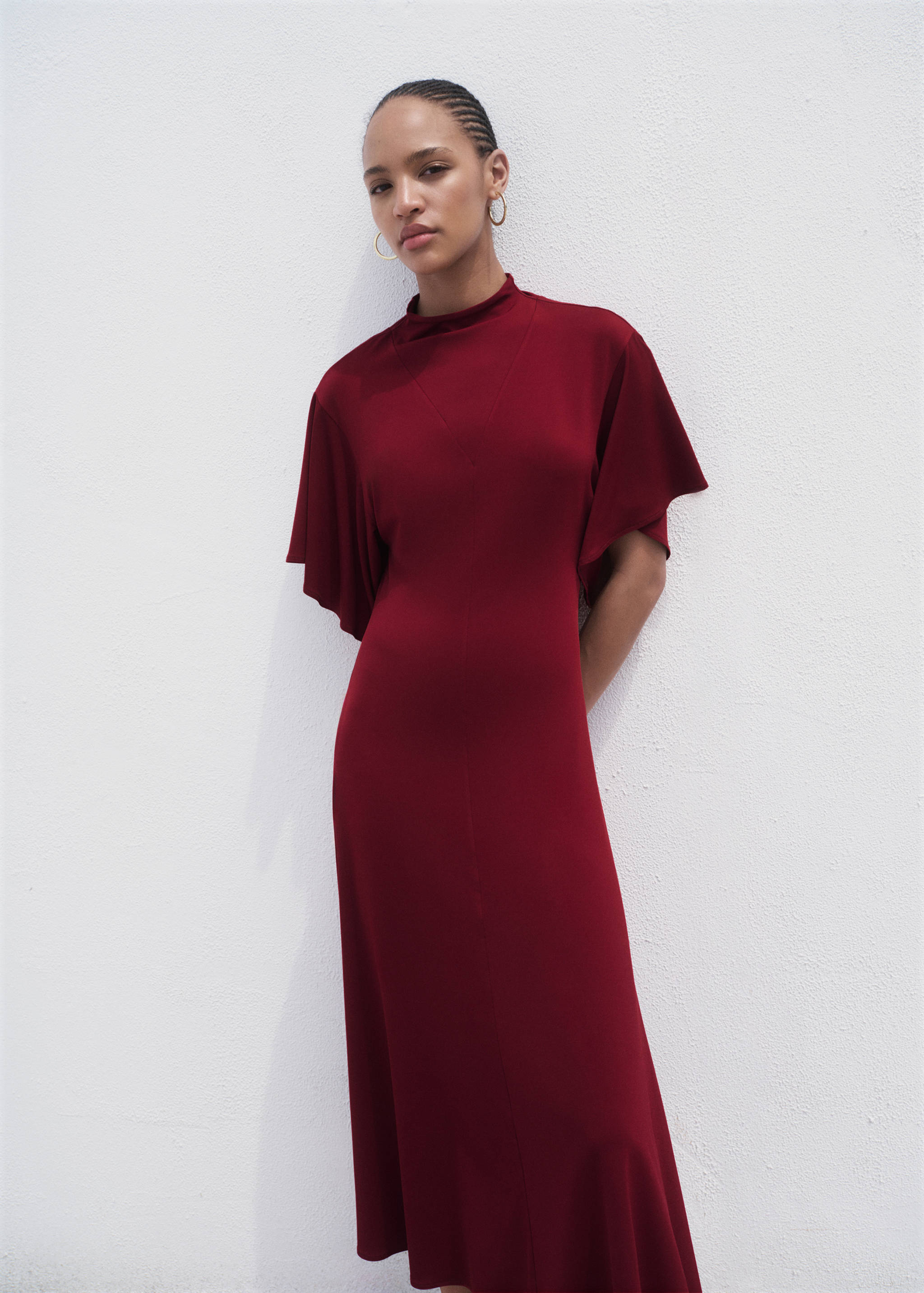 A-line dress with bell sleeves - Medium plane