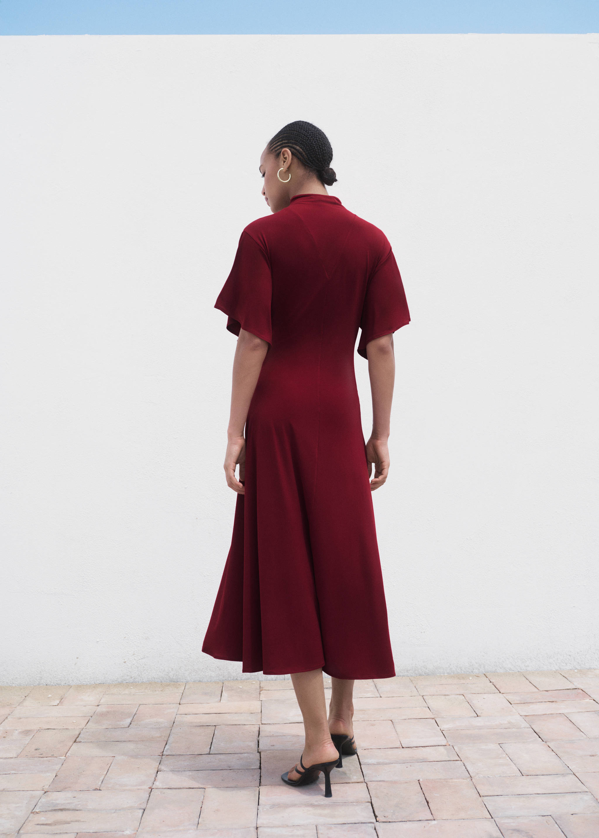 A-line dress with bell sleeves - Reverse of the article