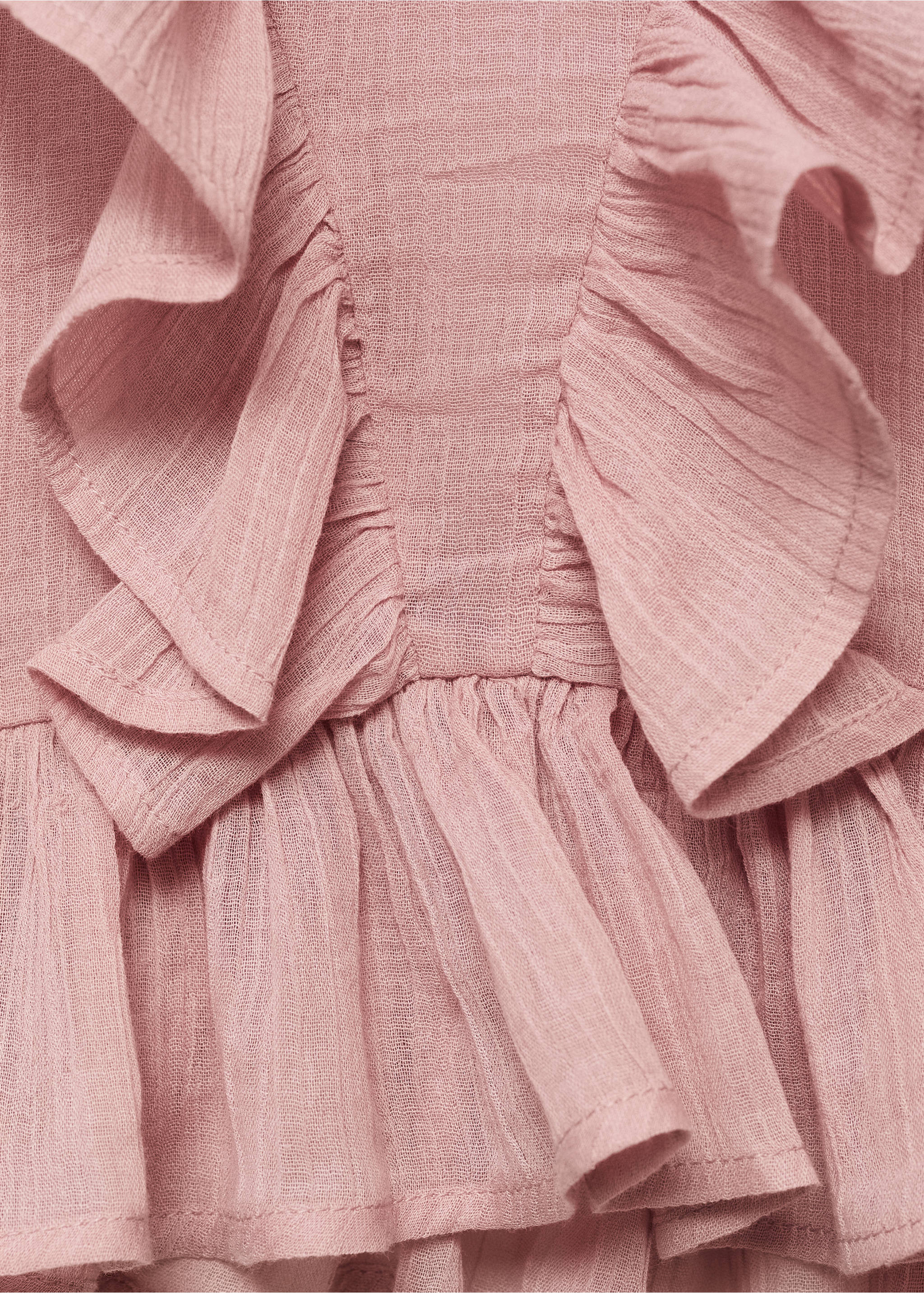 Ruffled blouse - Details of the article 8, Pink. Ref: 17014081-00.
