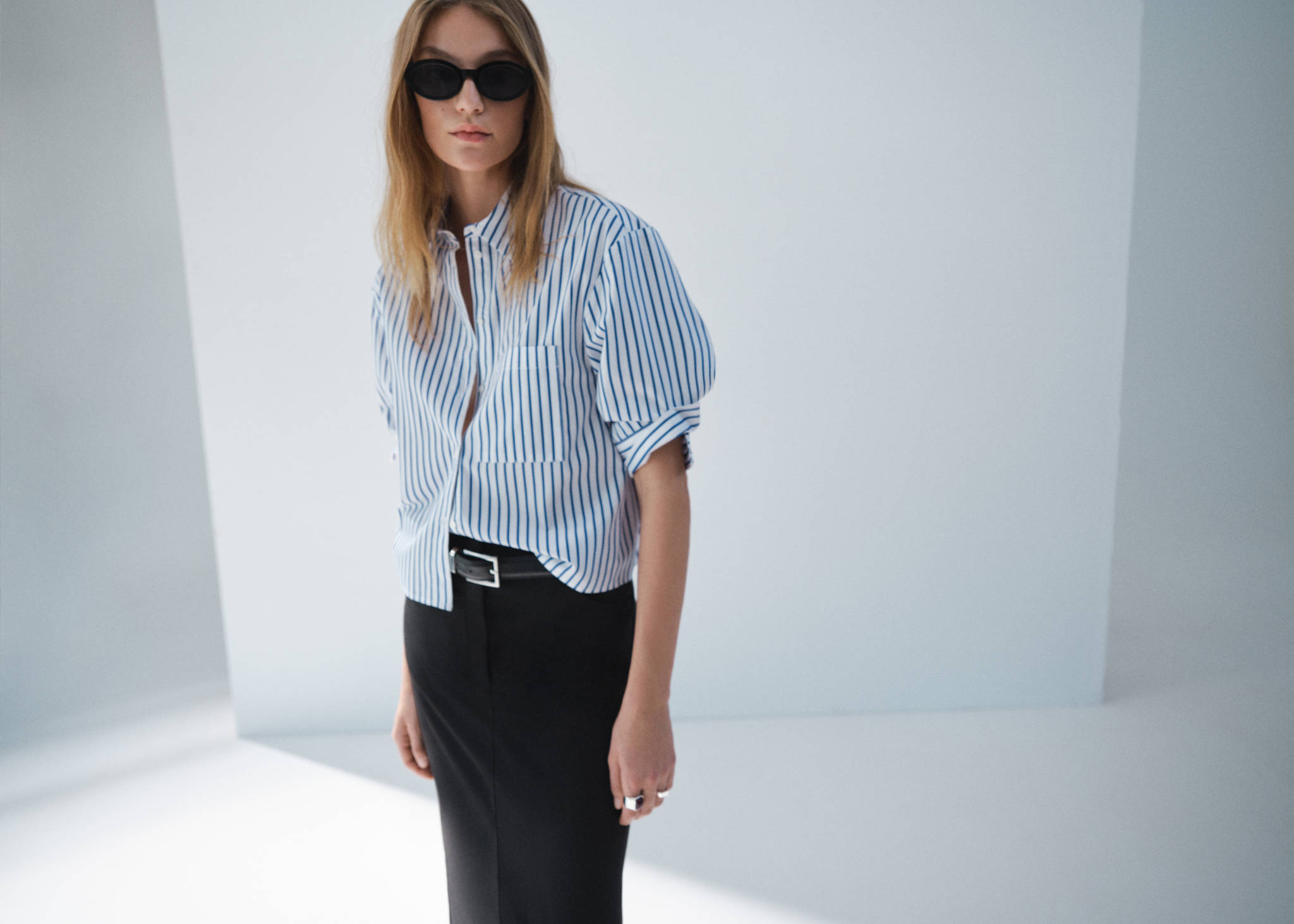 Striped cropped shirt - Panoramic plane
