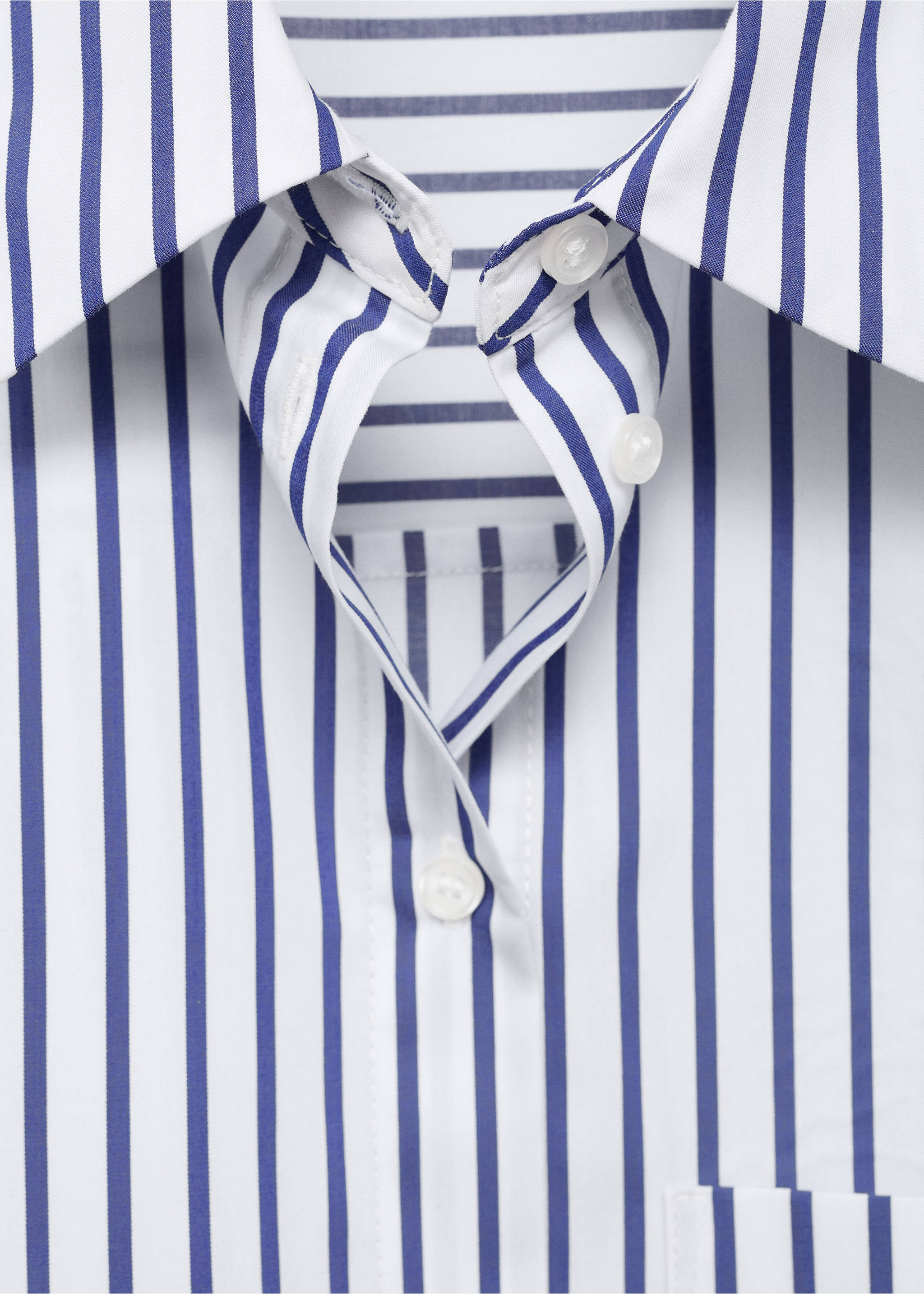 Striped cropped shirt - Details of the article 8, Sky Blue. Ref: 17014083-00.