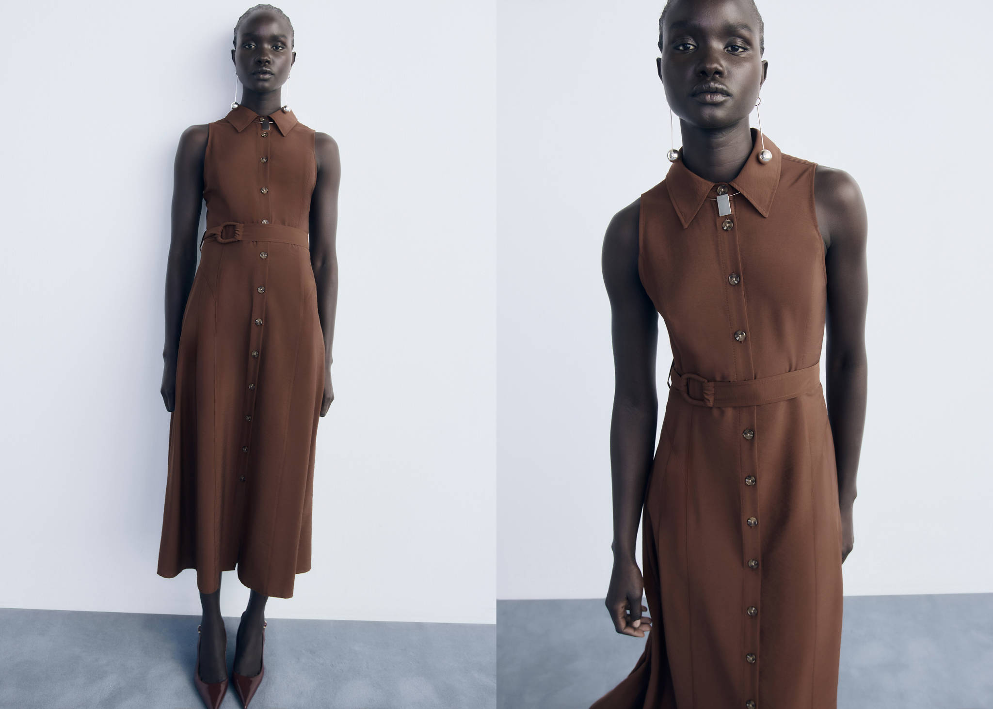 Belt shirt dress - Panoramic plane