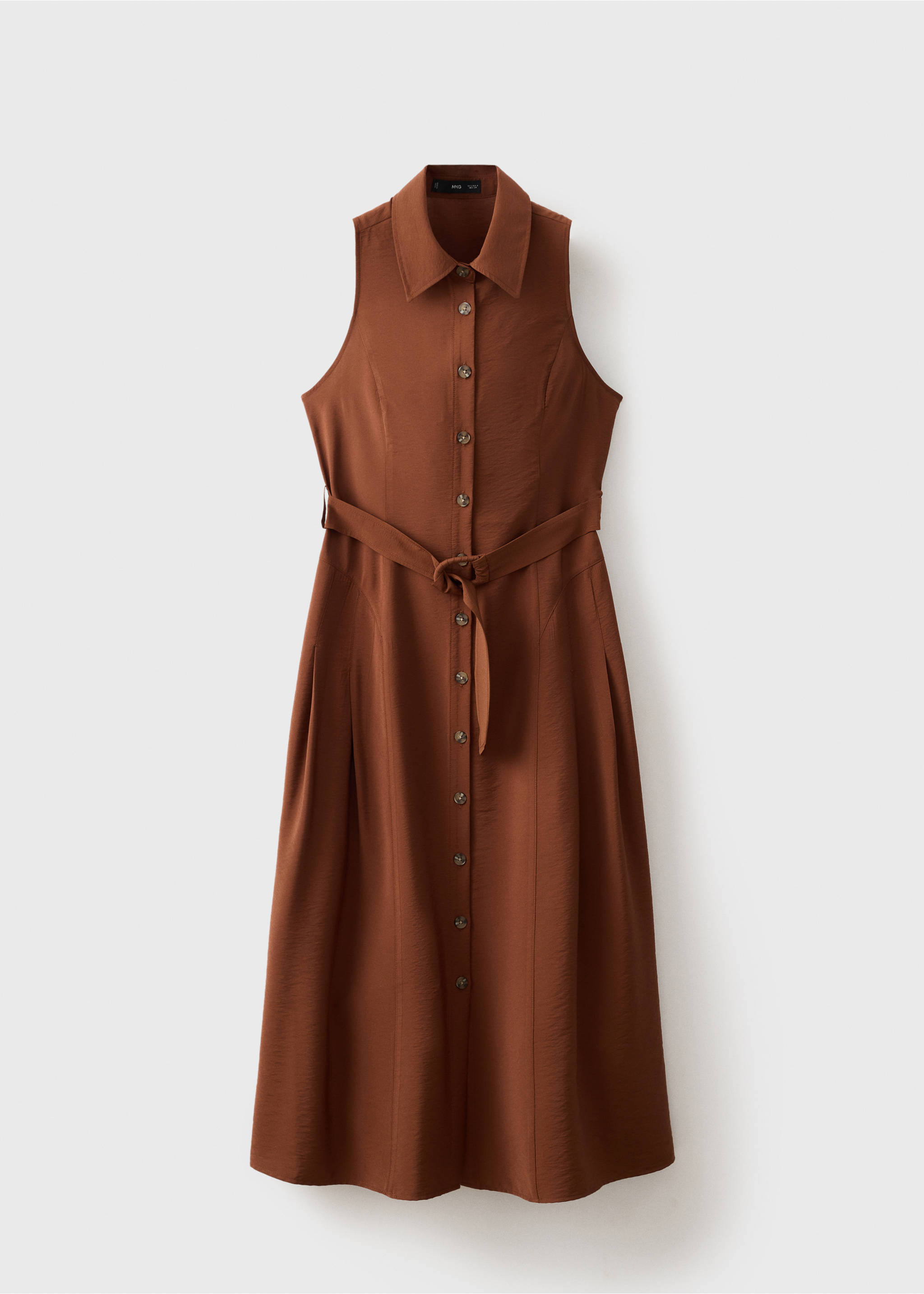 Hemdkleid mit Gürtel - Artikel ohne Model, Braun. Ref: 17014085-00.