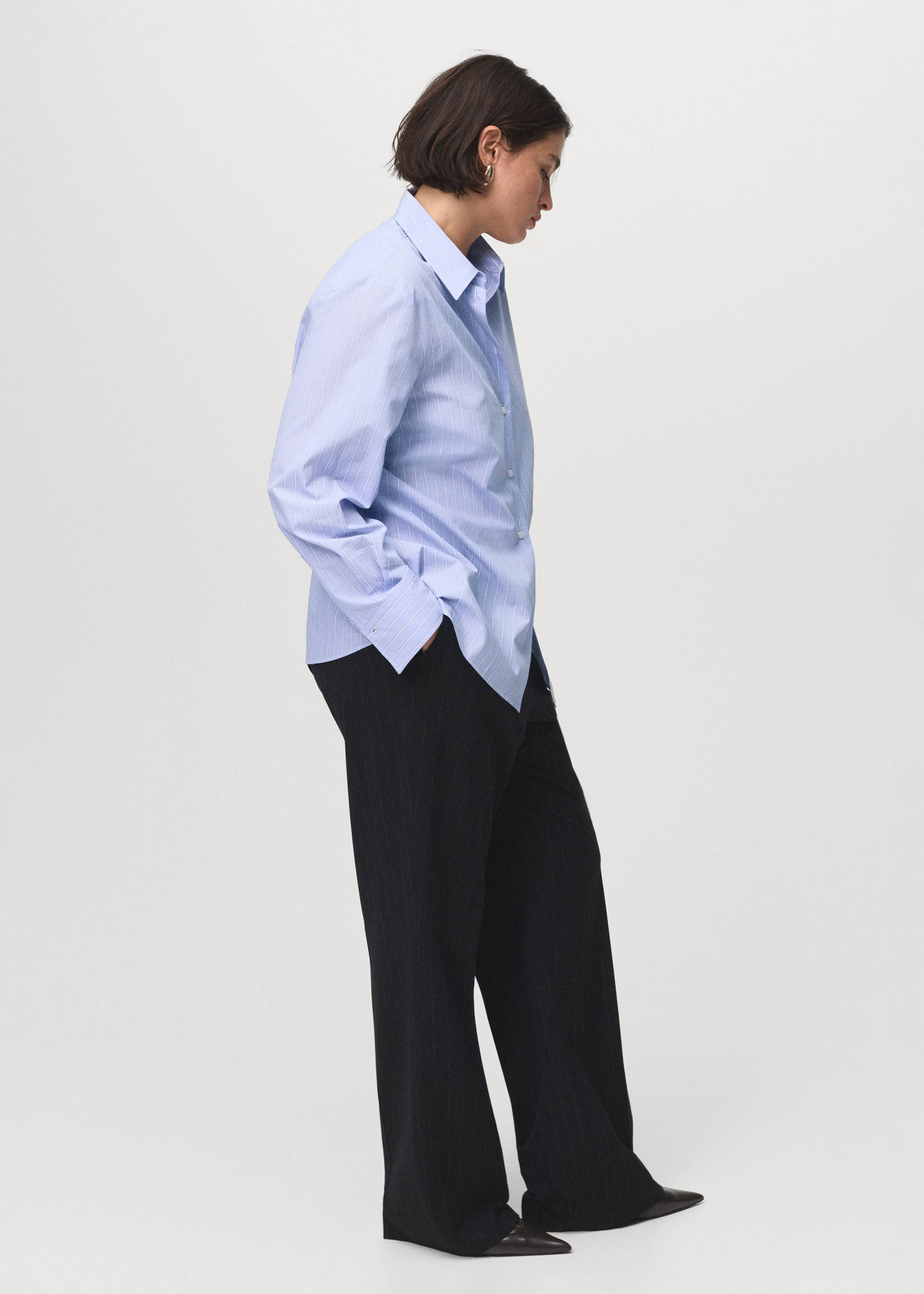 Cotton and lyocell blend straight shirt - Details of the article 3
