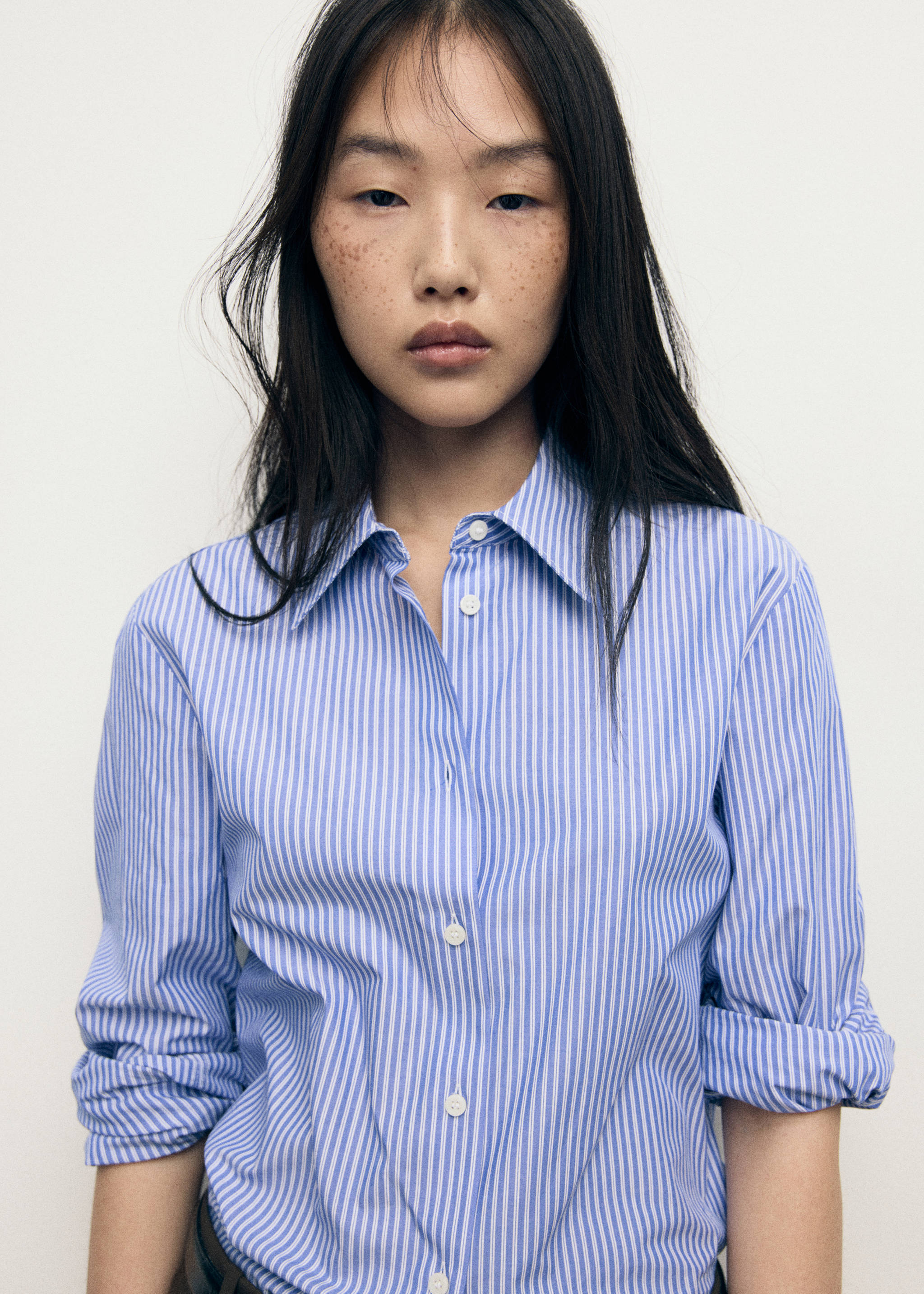 Cotton and lyocell blend straight shirt - Medium plane
