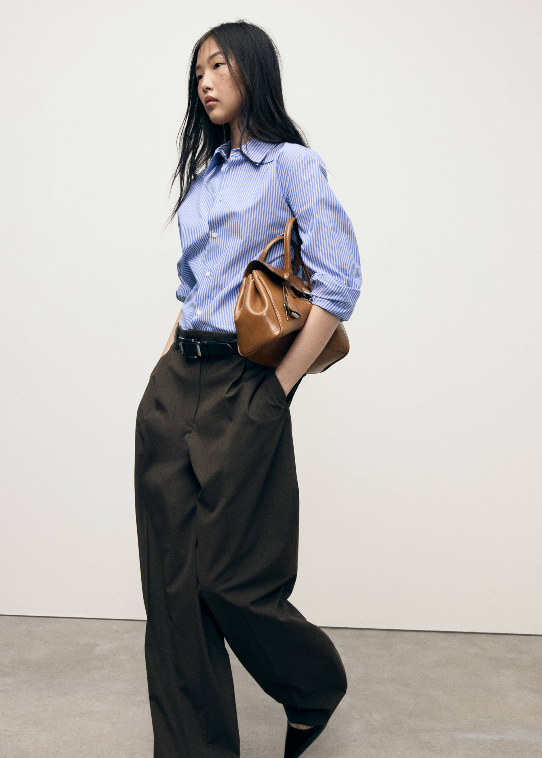 Cotton and lyocell blend straight shirt - Details of the article 2