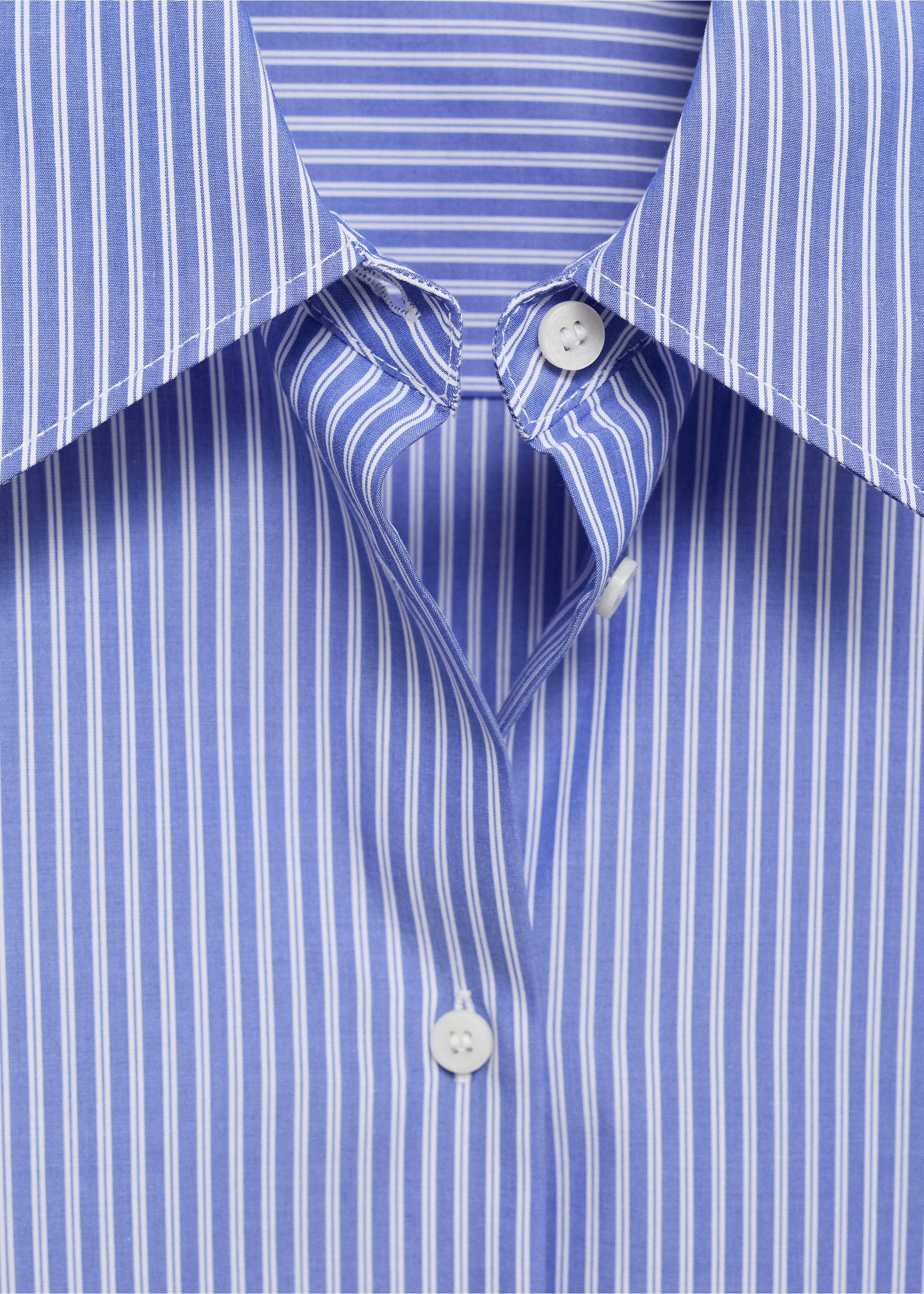 Cotton and lyocell blend straight shirt - Details of the article 8, Blue. Ref: 17014088-00.