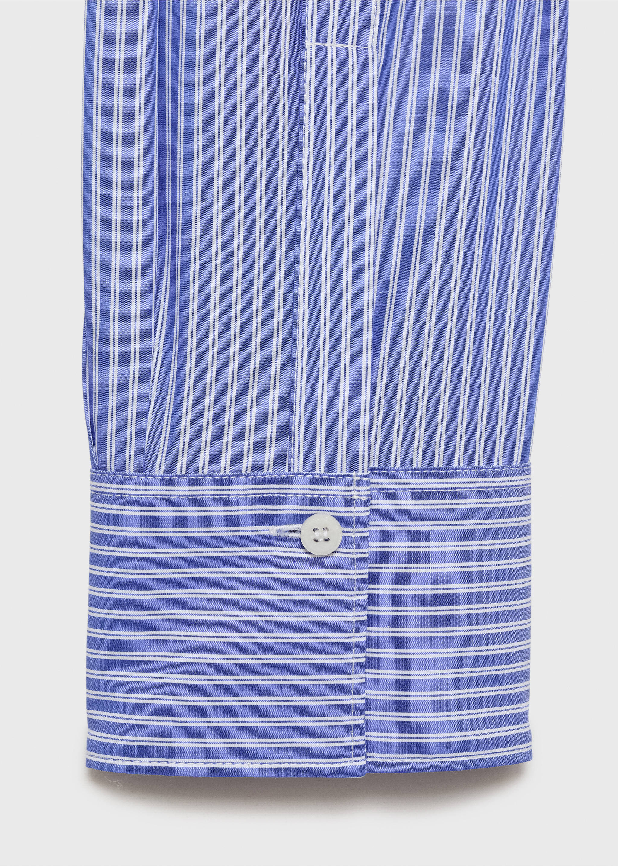 Cotton and lyocell blend straight shirt - Details of the article 0, Blue. Ref: 17014088-00.